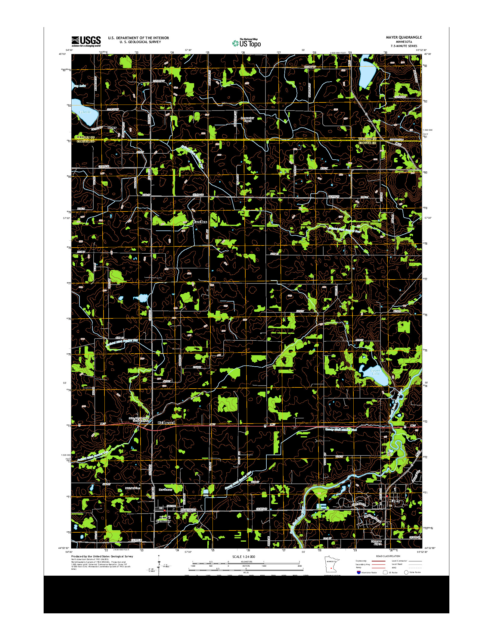 USGS US TOPO 7.5-MINUTE MAP FOR MAYER, MN 2013