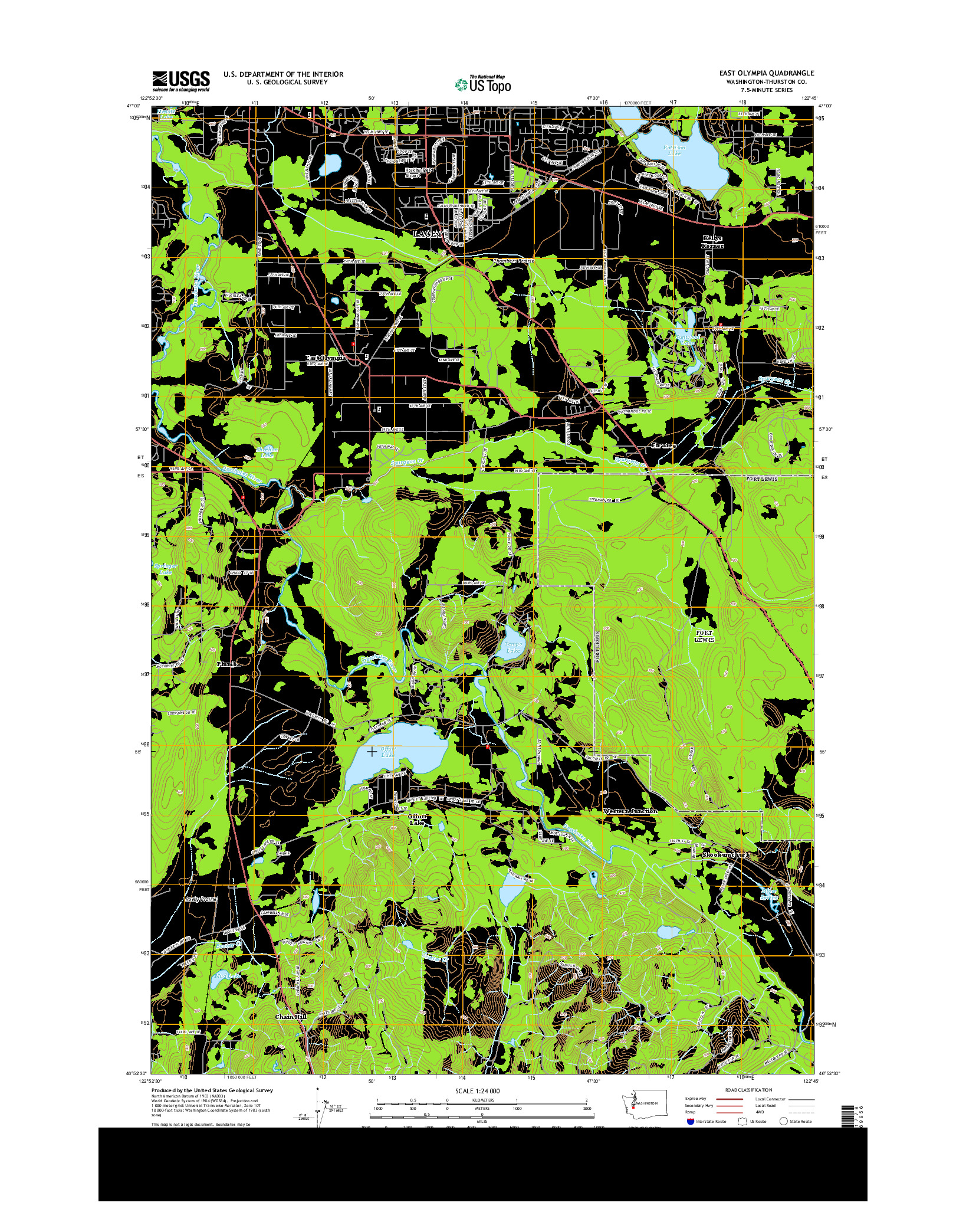 USGS US TOPO 7.5-MINUTE MAP FOR EAST OLYMPIA, WA 2013