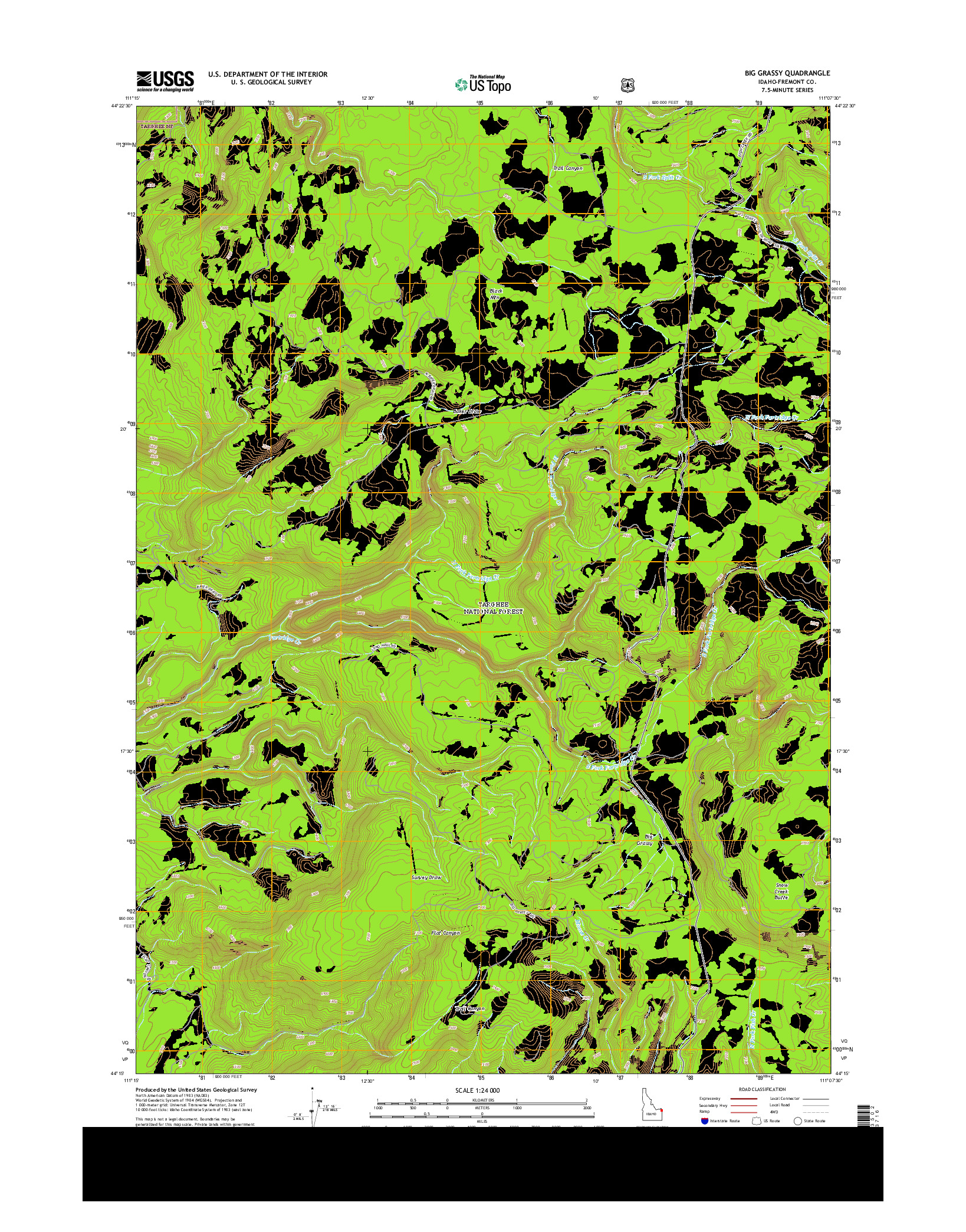 USGS US TOPO 7.5-MINUTE MAP FOR BIG GRASSY, ID 2013