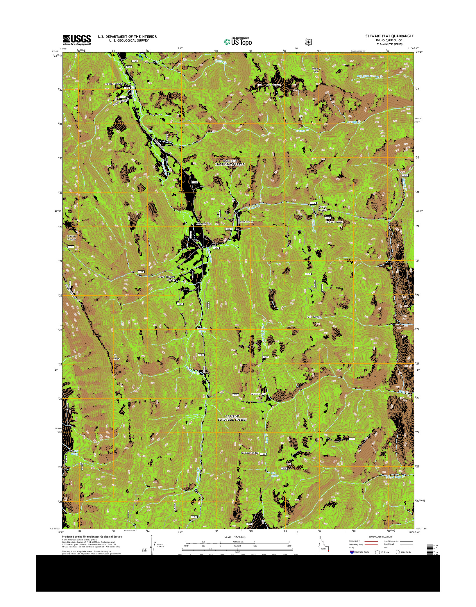 USGS US TOPO 7.5-MINUTE MAP FOR STEWART FLAT, ID 2013