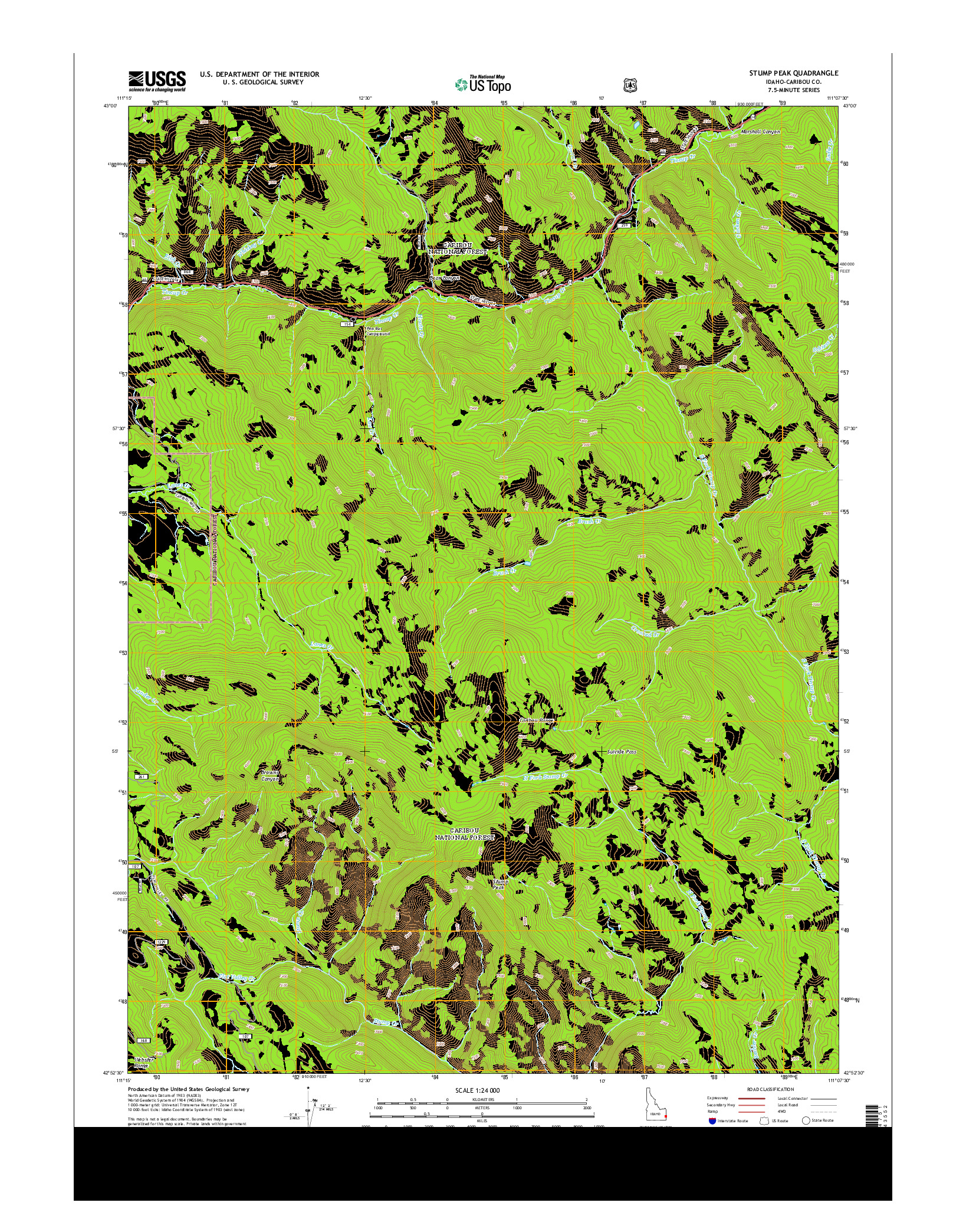 USGS US TOPO 7.5-MINUTE MAP FOR STUMP PEAK, ID 2013