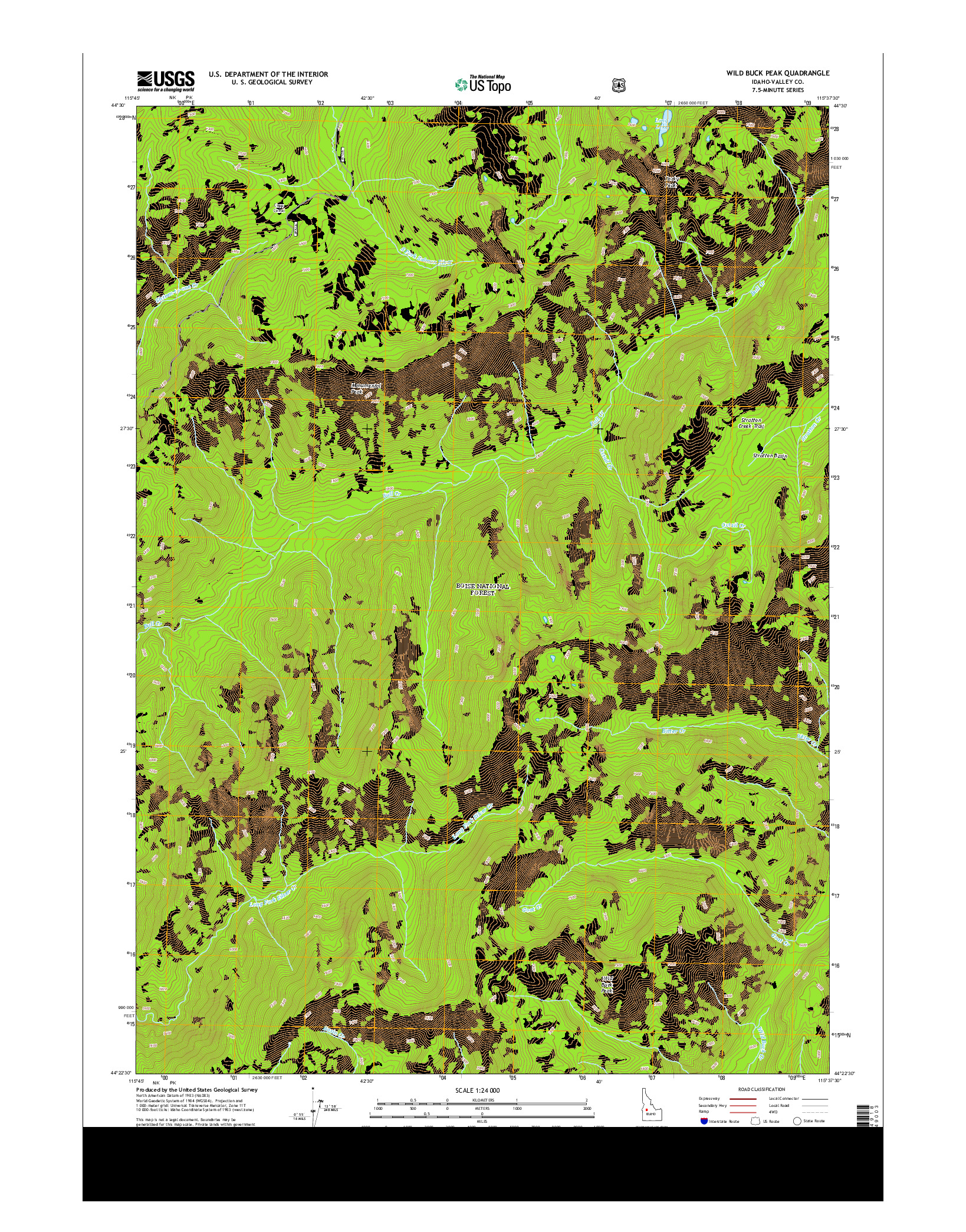 USGS US TOPO 7.5-MINUTE MAP FOR WILD BUCK PEAK, ID 2013