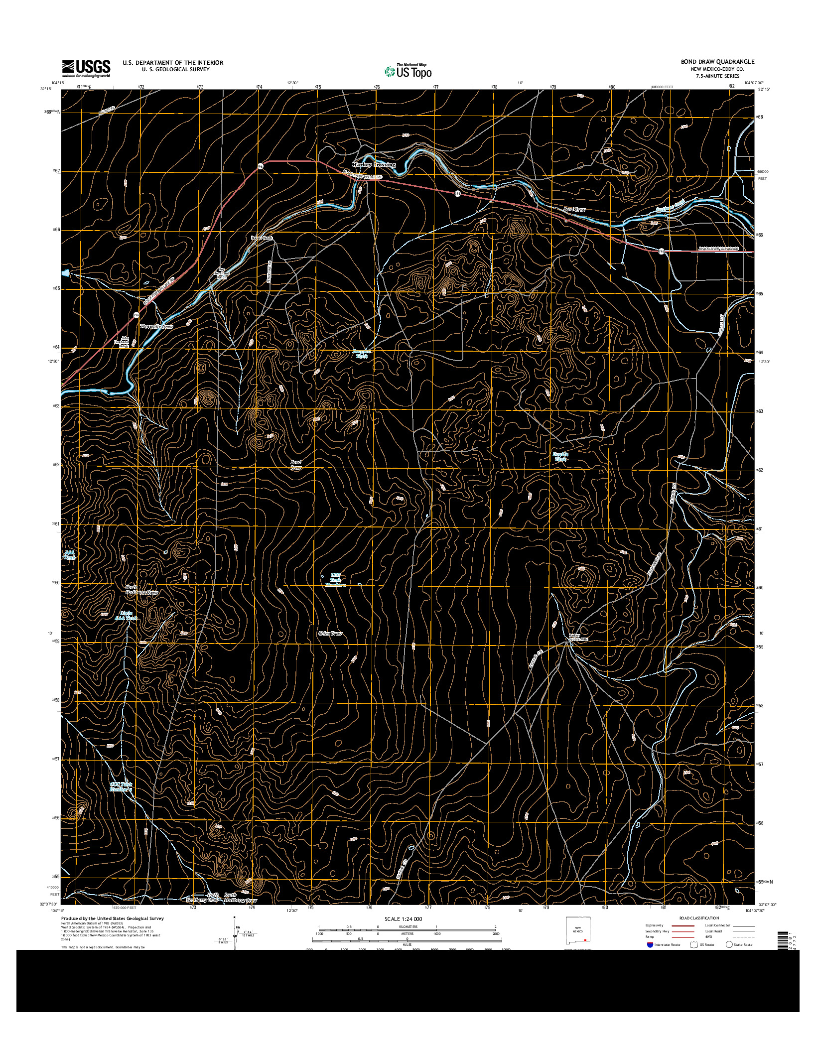 USGS US TOPO 7.5-MINUTE MAP FOR BOND DRAW, NM 2013