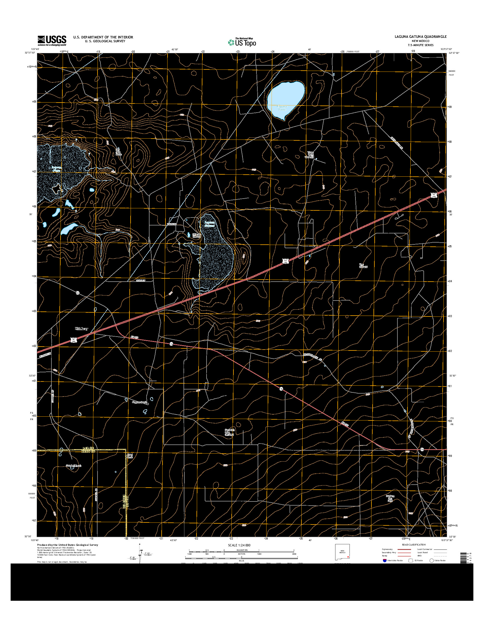 USGS US TOPO 7.5-MINUTE MAP FOR LAGUNA GATUNA, NM 2013