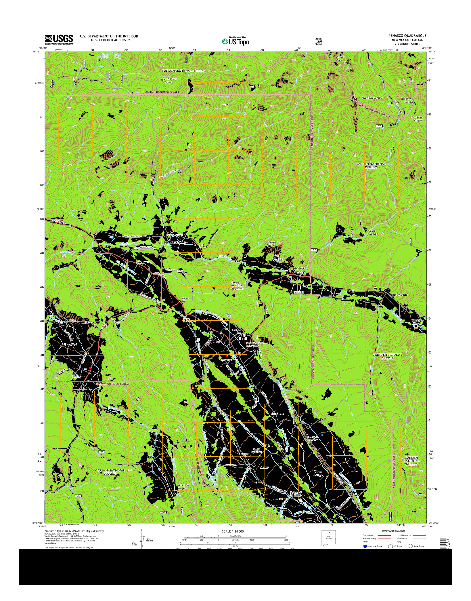 USGS US TOPO 7.5-MINUTE MAP FOR PEñASCO, NM 2013