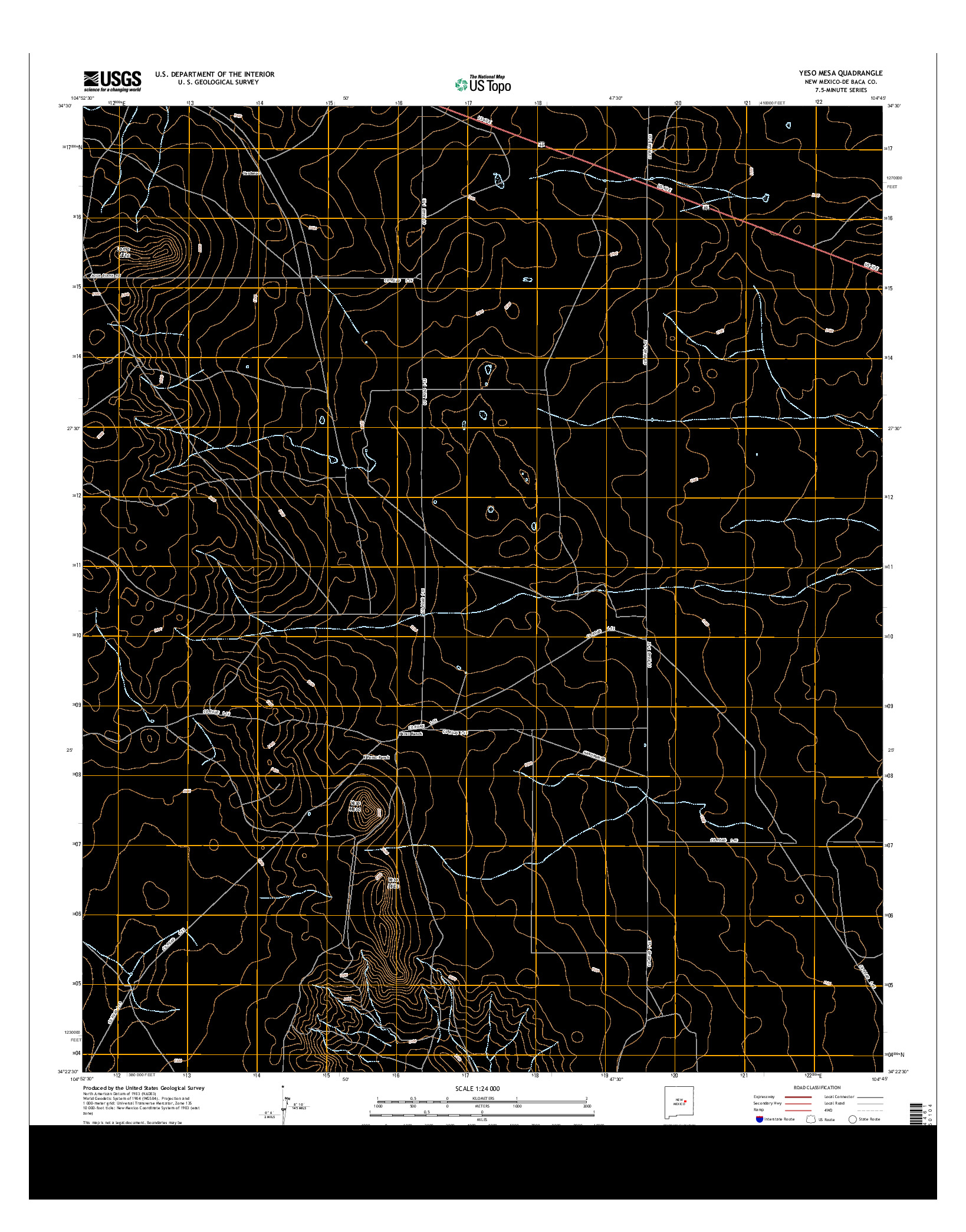 USGS US TOPO 7.5-MINUTE MAP FOR YESO MESA, NM 2013