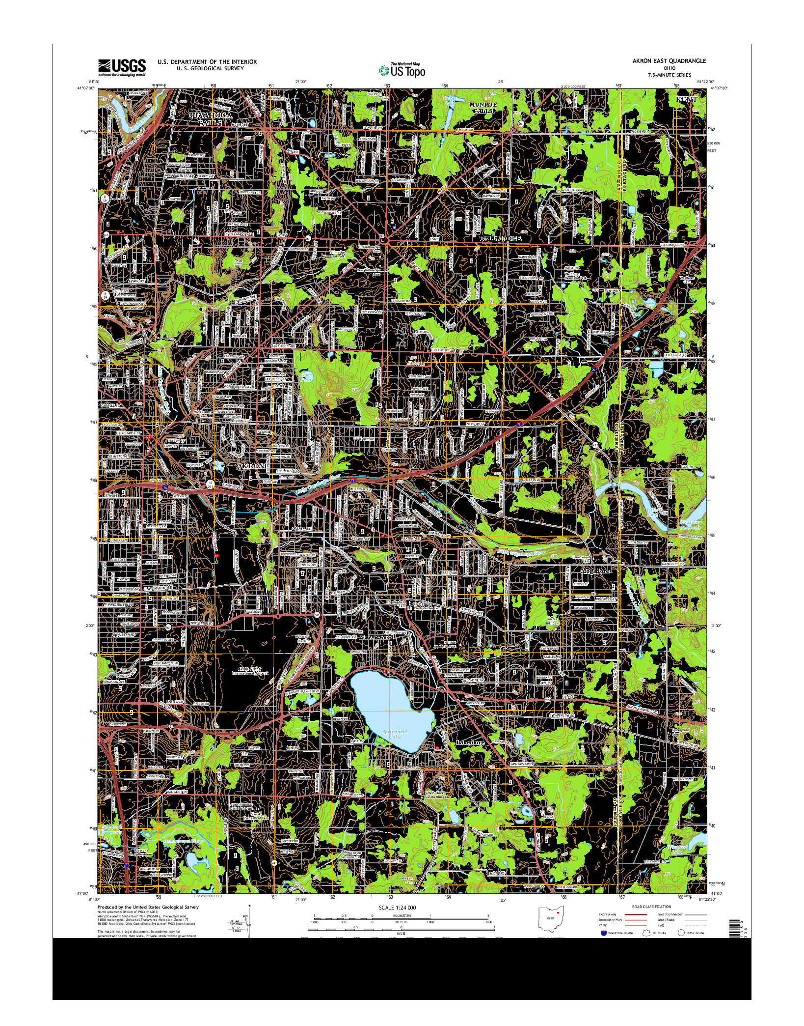 USGS US TOPO 7.5-MINUTE MAP FOR AKRON EAST, OH 2013