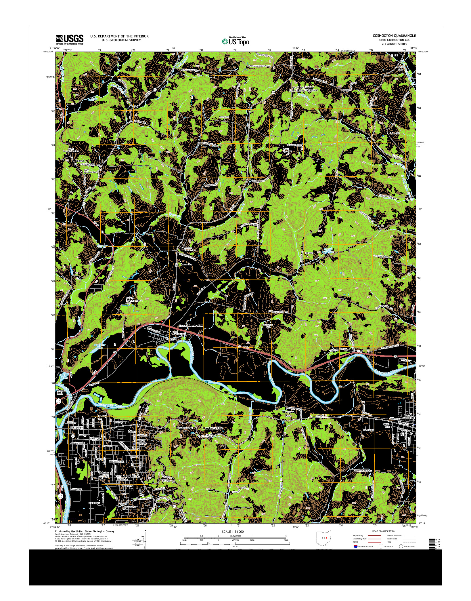 USGS US TOPO 7.5-MINUTE MAP FOR COSHOCTON, OH 2013