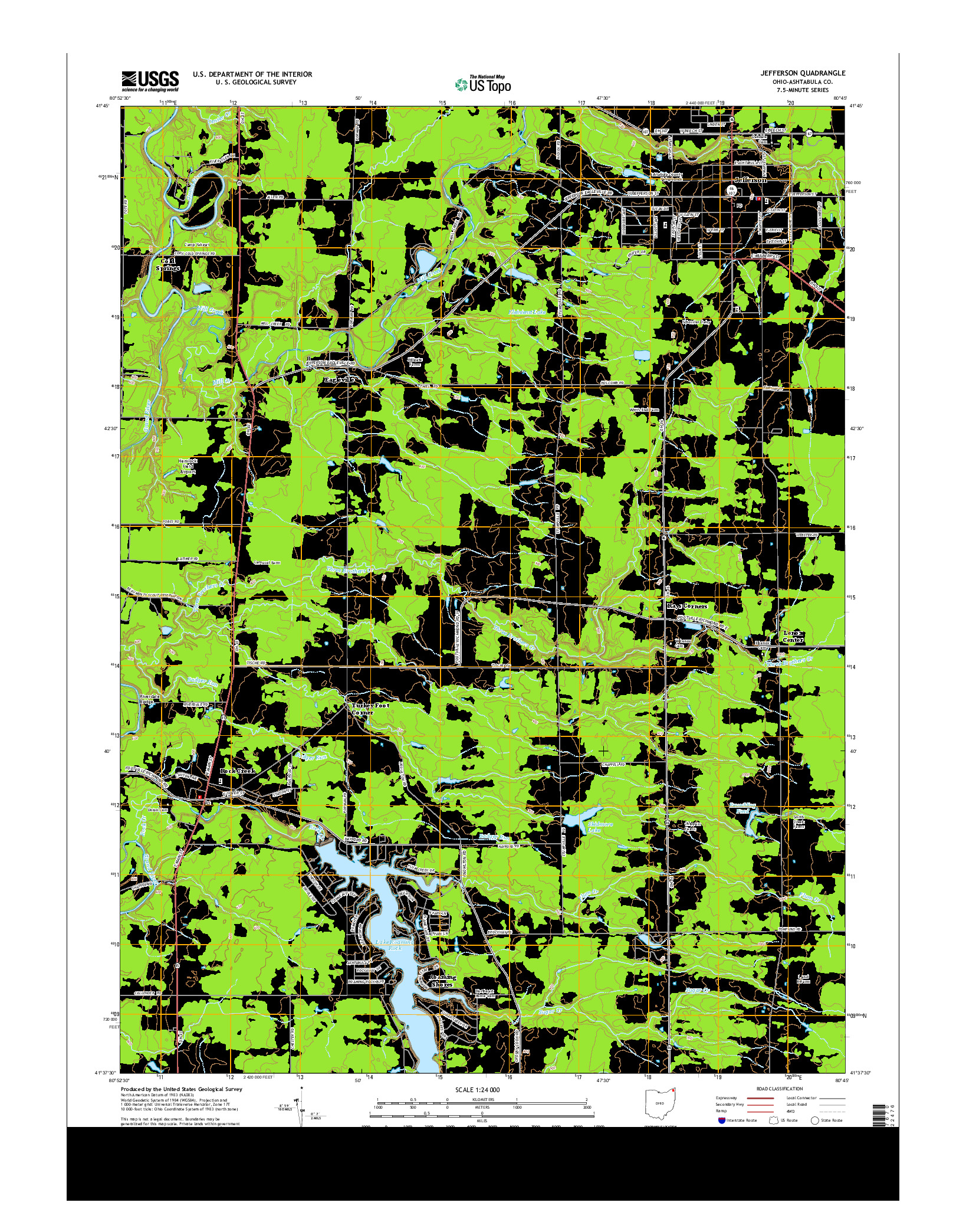 USGS US TOPO 7.5-MINUTE MAP FOR JEFFERSON, OH 2013