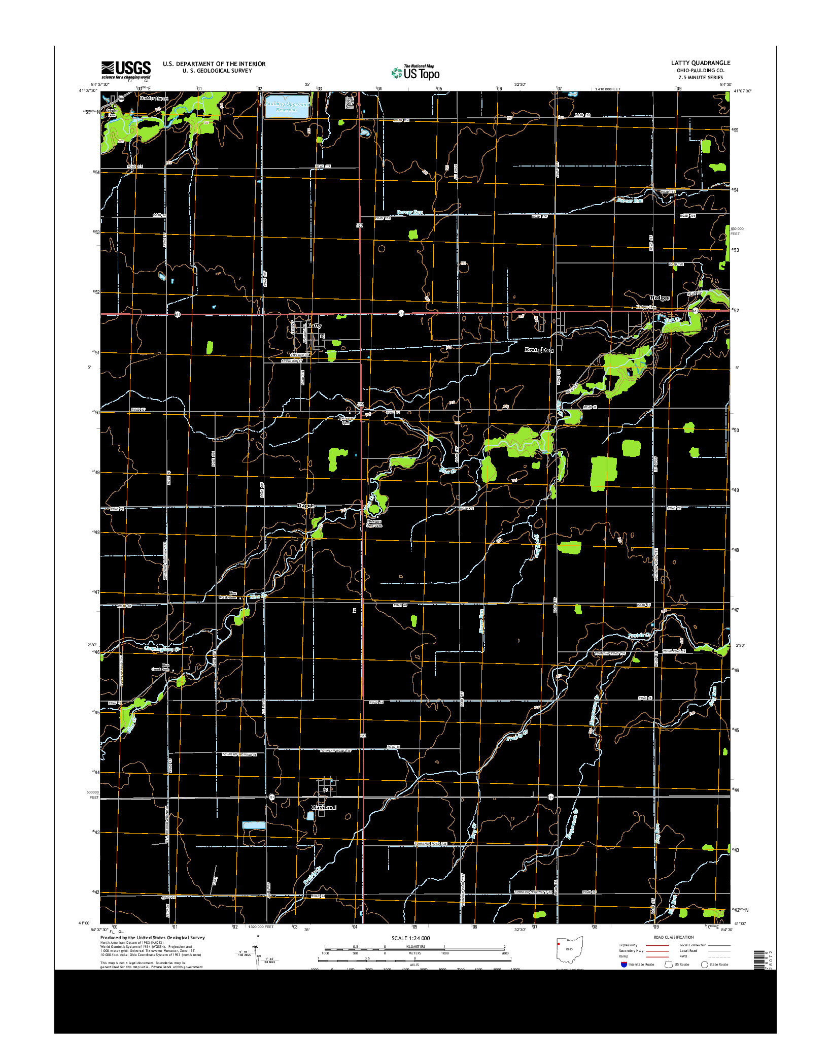 USGS US TOPO 7.5-MINUTE MAP FOR LATTY, OH 2013