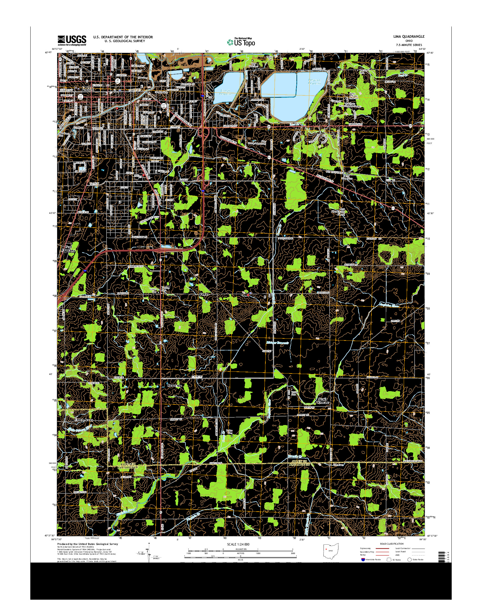 USGS US TOPO 7.5-MINUTE MAP FOR LIMA, OH 2013