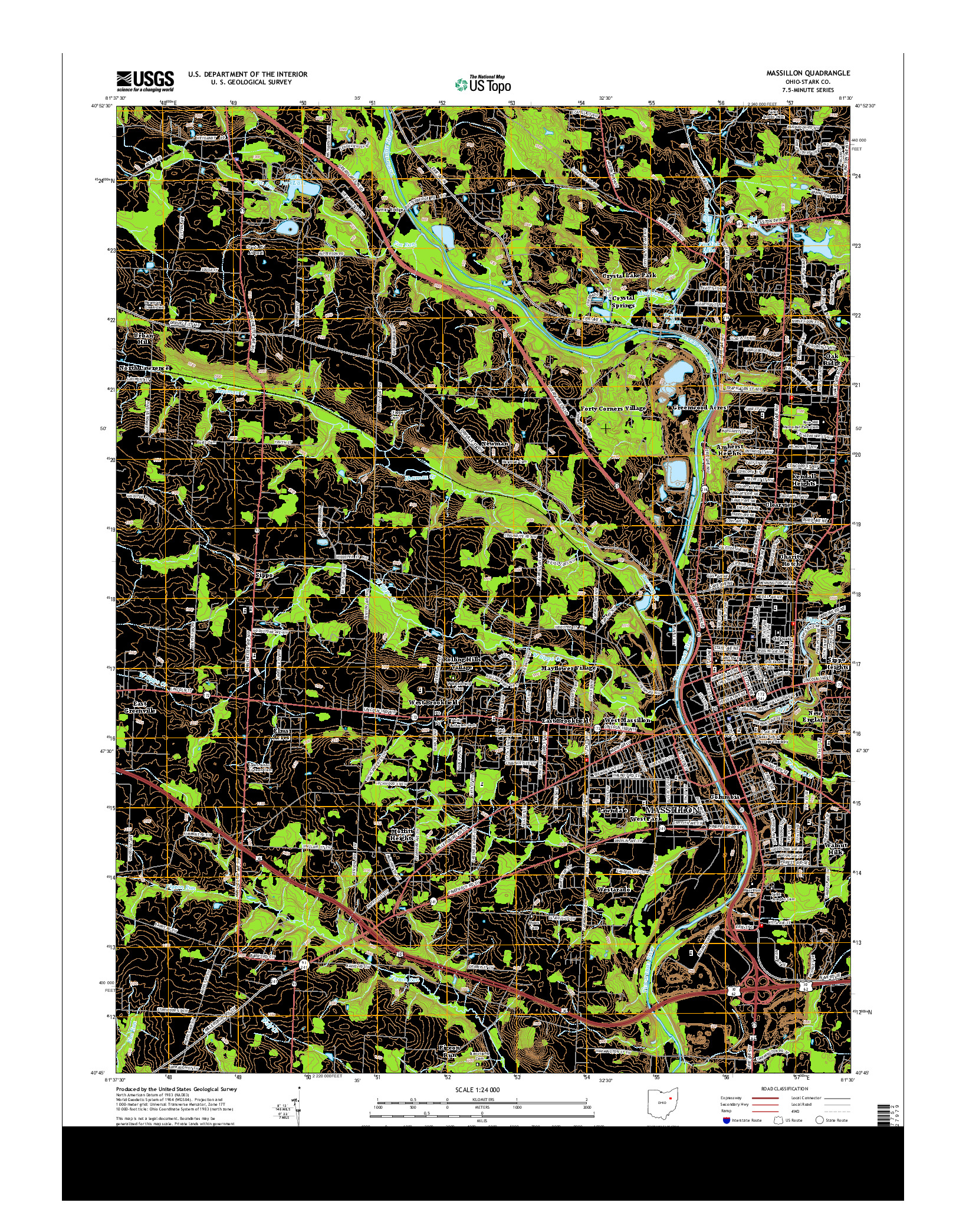 USGS US TOPO 7.5-MINUTE MAP FOR MASSILLON, OH 2013