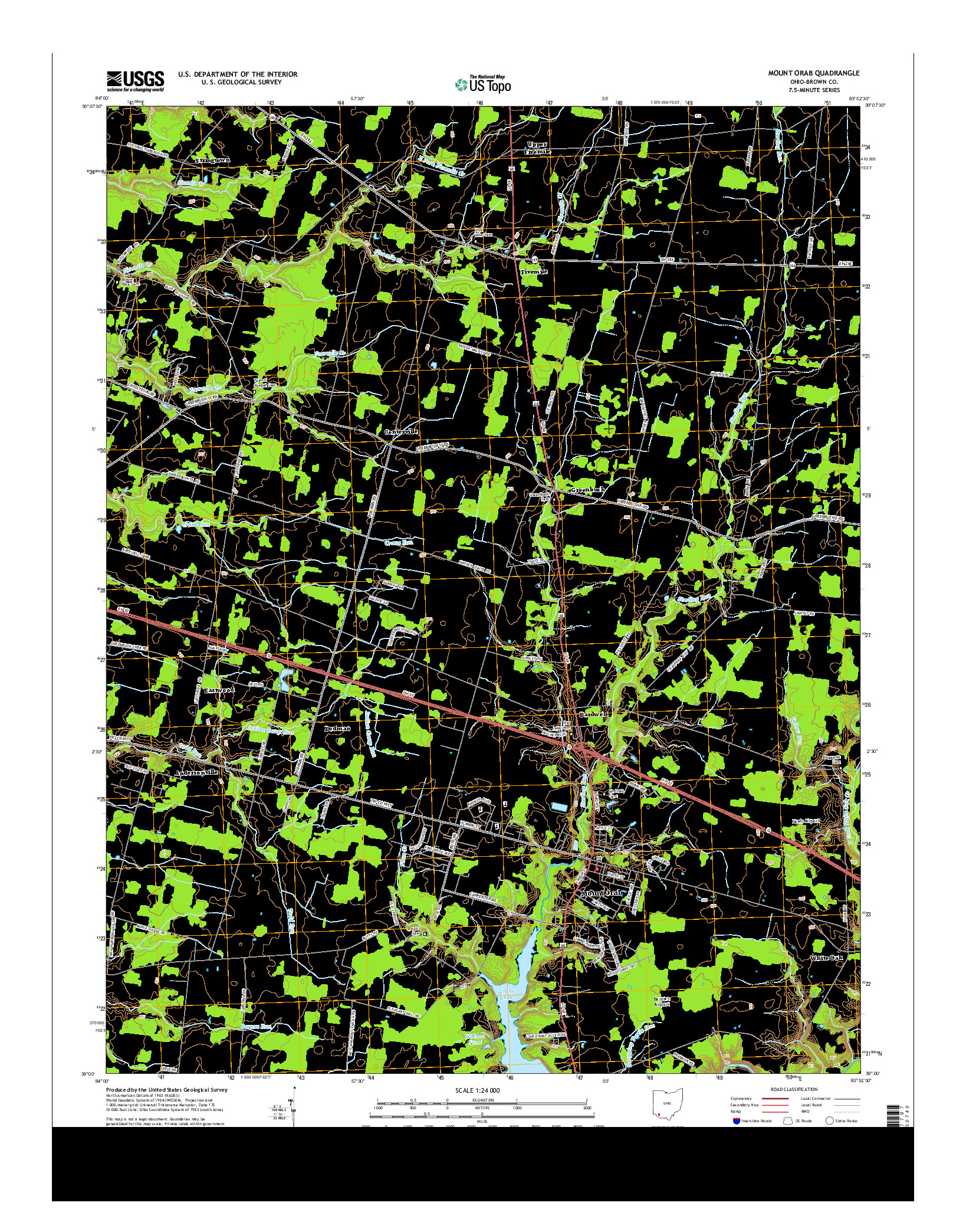 USGS US TOPO 7.5-MINUTE MAP FOR MOUNT ORAB, OH 2013