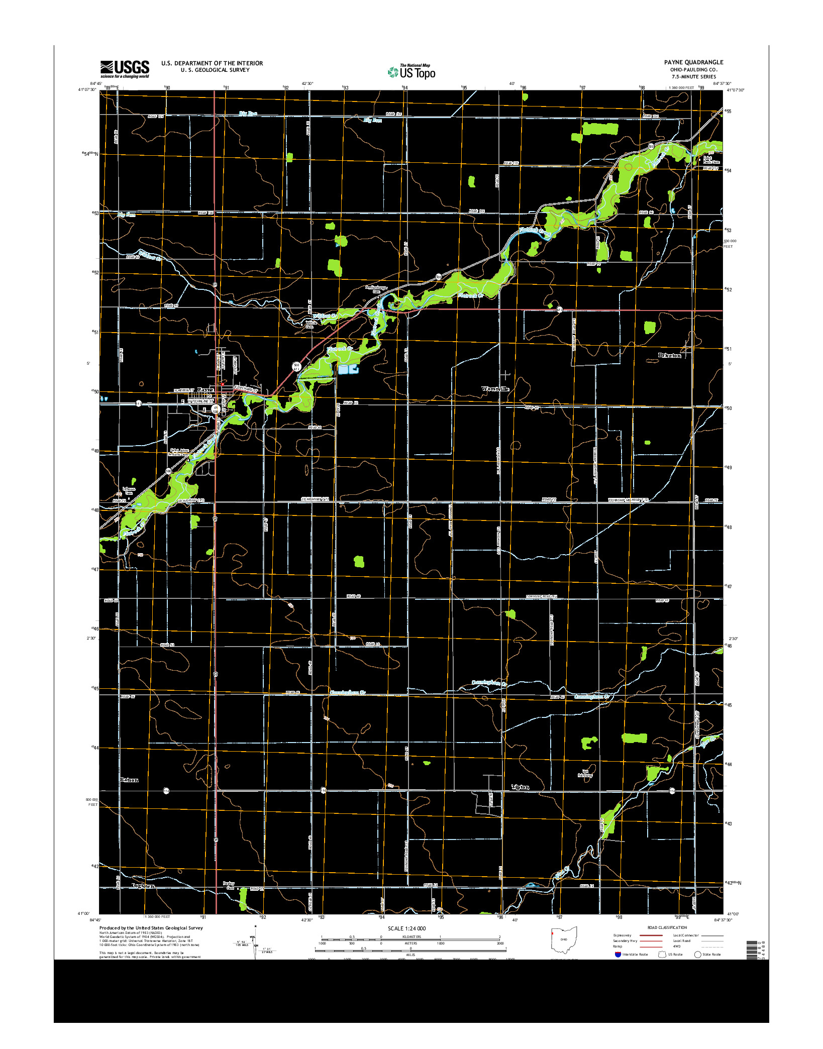 USGS US TOPO 7.5-MINUTE MAP FOR PAYNE, OH 2013