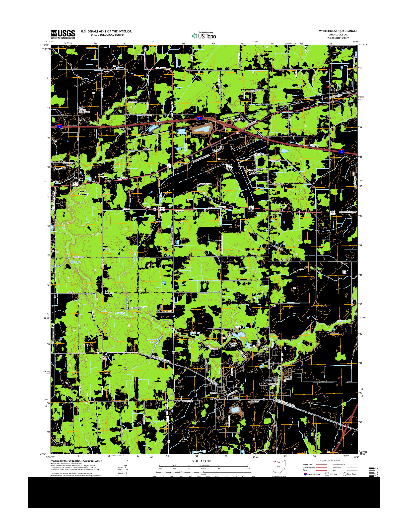 USGS US TOPO 7.5-MINUTE MAP FOR WHITEHOUSE, OH 2013