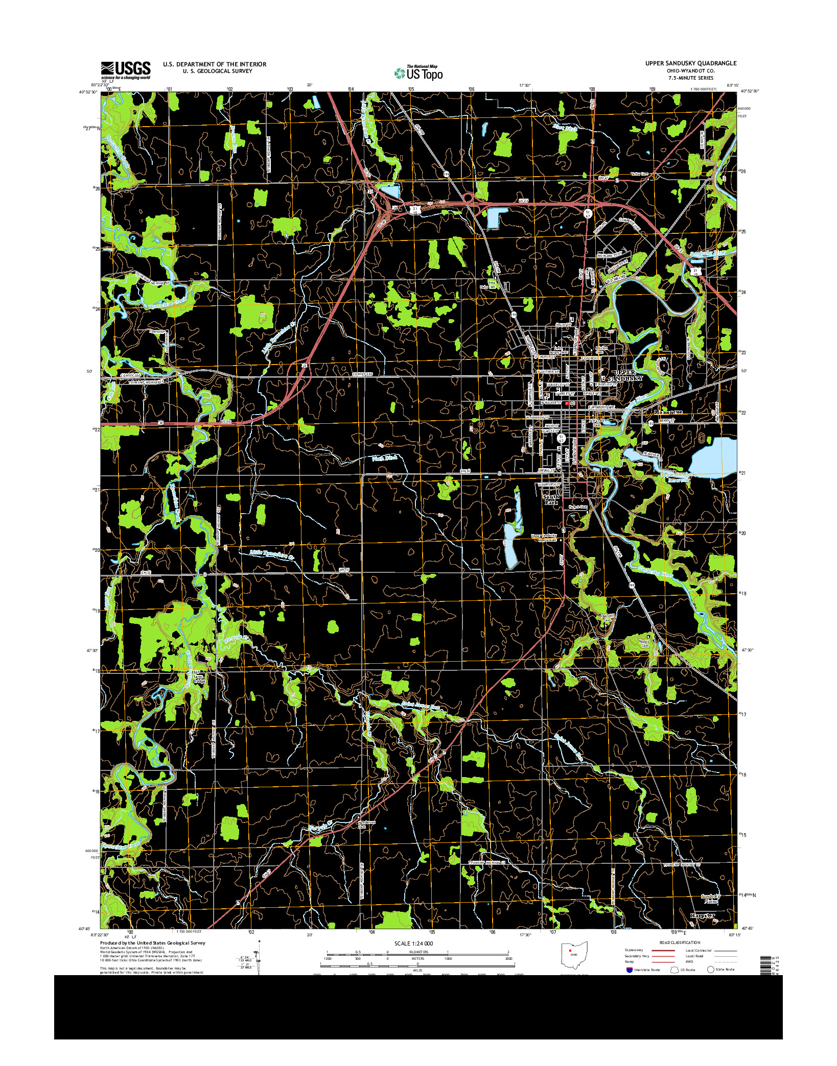 USGS US TOPO 7.5-MINUTE MAP FOR UPPER SANDUSKY, OH 2013