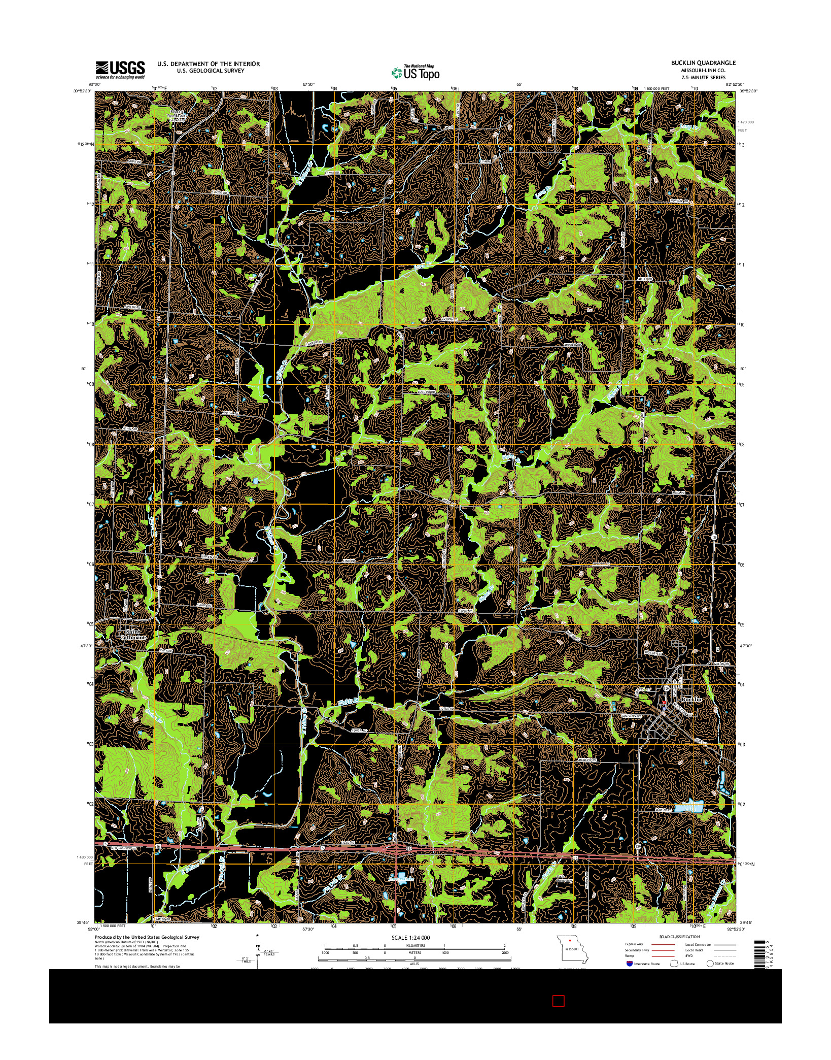 USGS US TOPO 7.5-MINUTE MAP FOR BUCKLIN, MO 2014