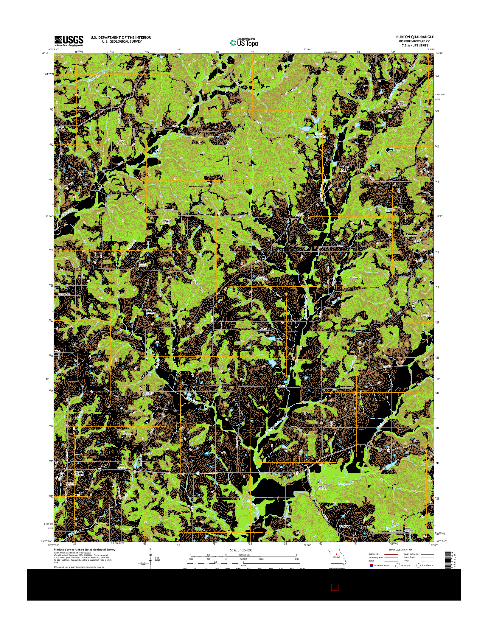 USGS US TOPO 7.5-MINUTE MAP FOR BURTON, MO 2014