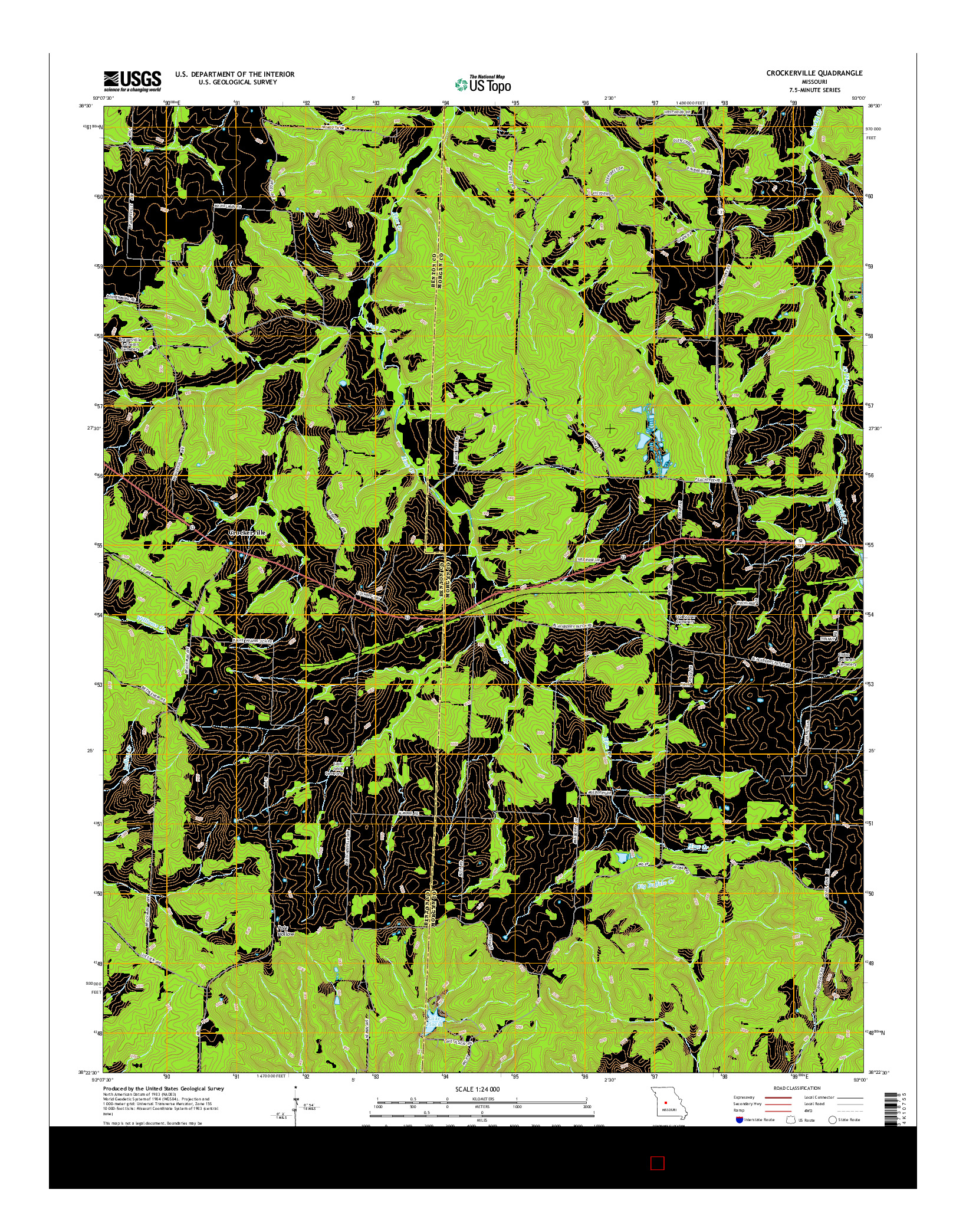 USGS US TOPO 7.5-MINUTE MAP FOR CROCKERVILLE, MO 2014