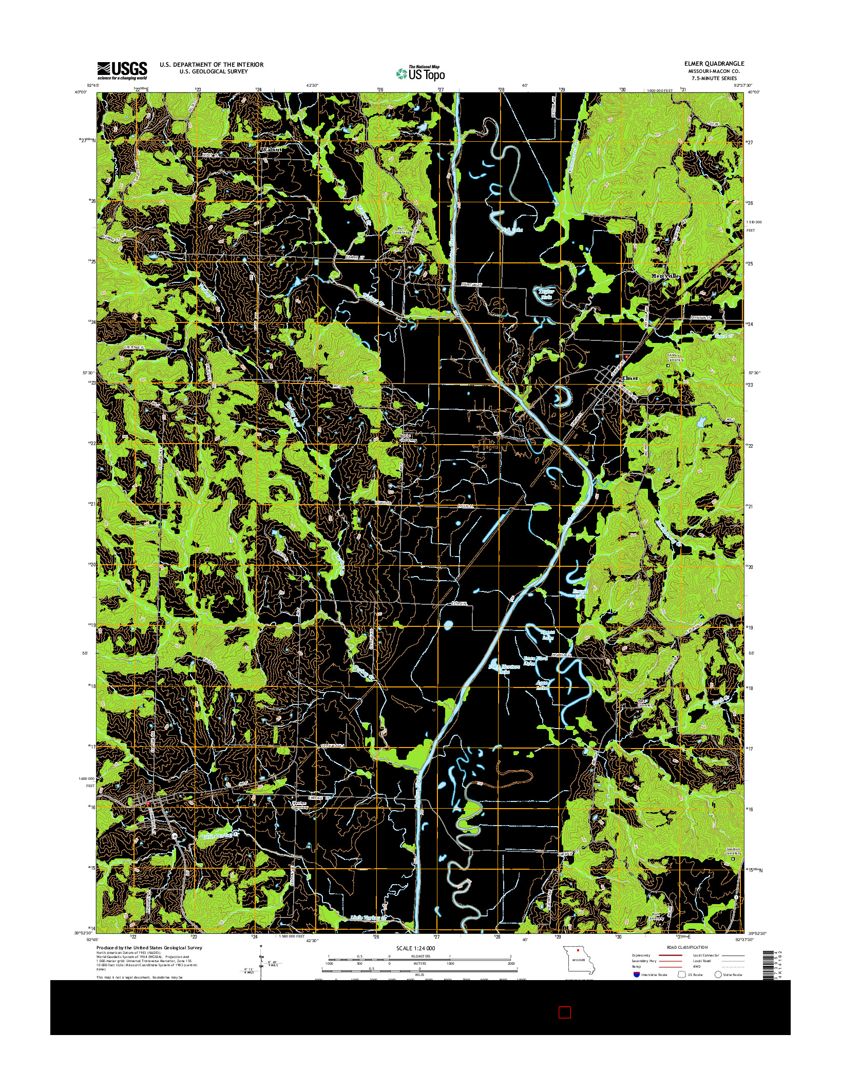 USGS US TOPO 7.5-MINUTE MAP FOR ELMER, MO 2014