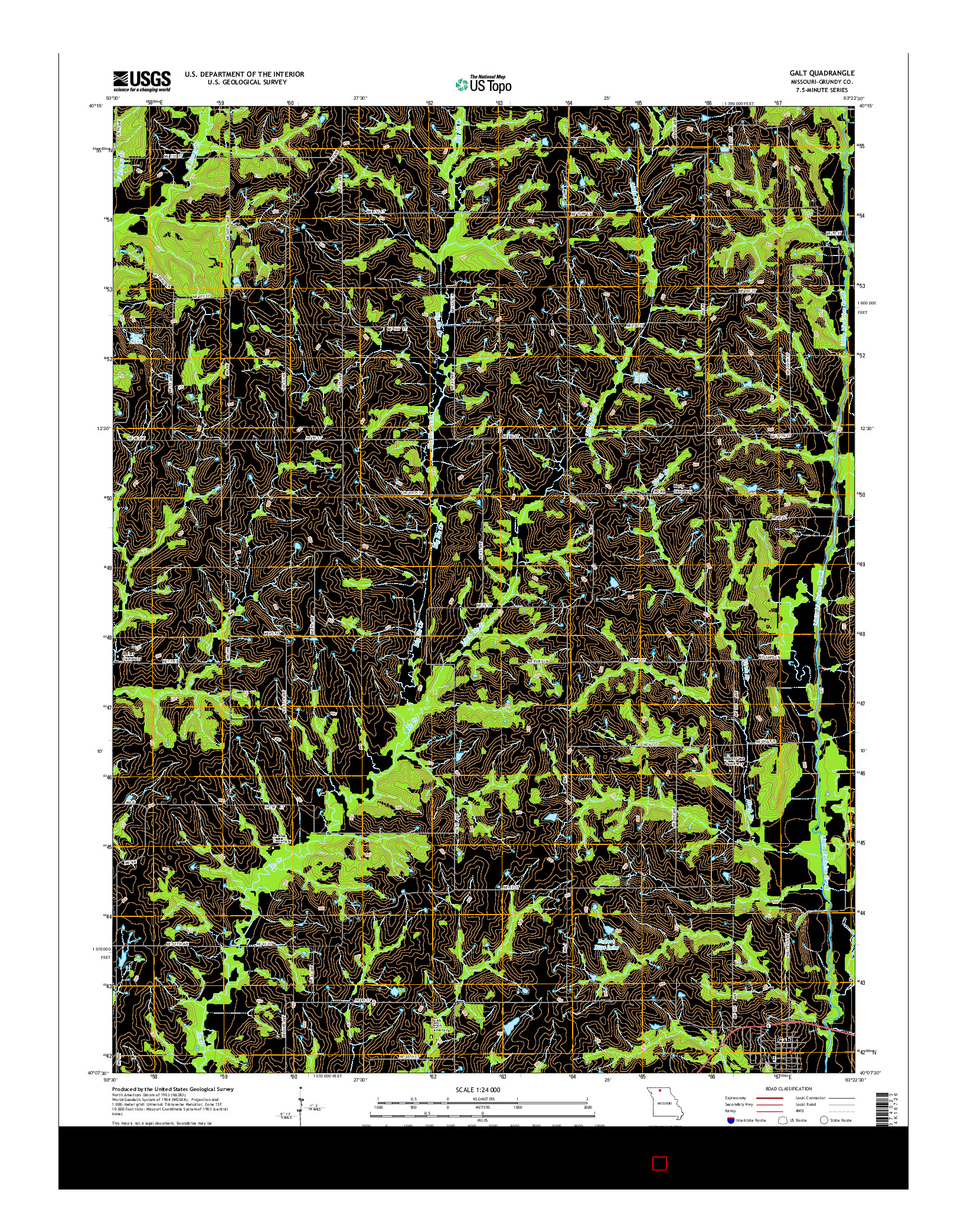 USGS US TOPO 7.5-MINUTE MAP FOR GALT, MO 2014