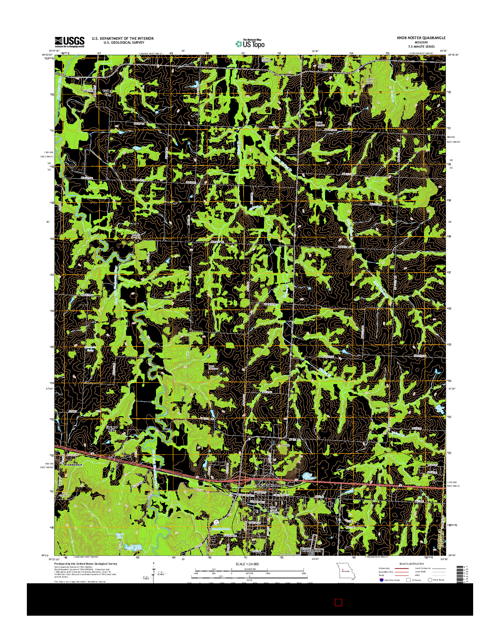 USGS US TOPO 7.5-MINUTE MAP FOR KNOB NOSTER, MO 2014