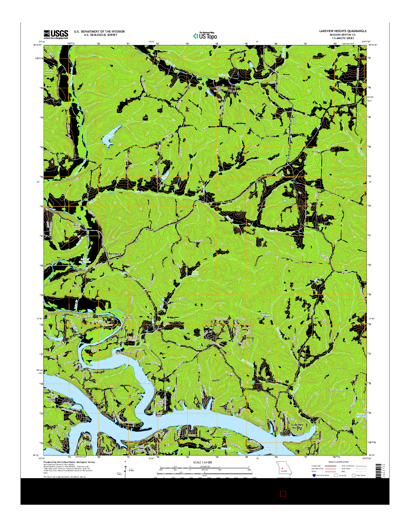 USGS US TOPO 7.5-MINUTE MAP FOR LAKEVIEW HEIGHTS, MO 2014