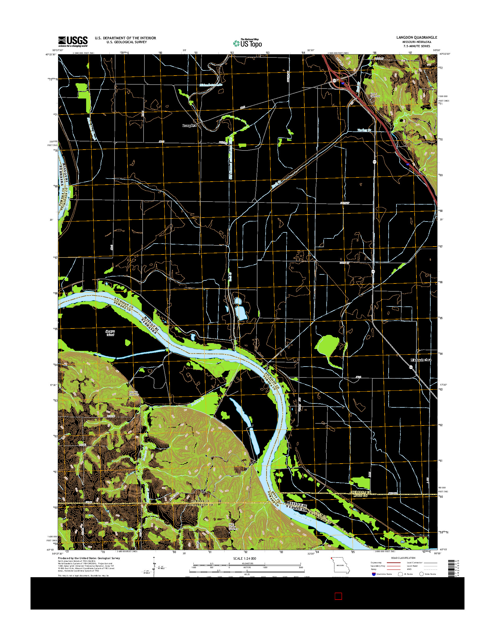 USGS US TOPO 7.5-MINUTE MAP FOR LANGDON, MO-NE 2014