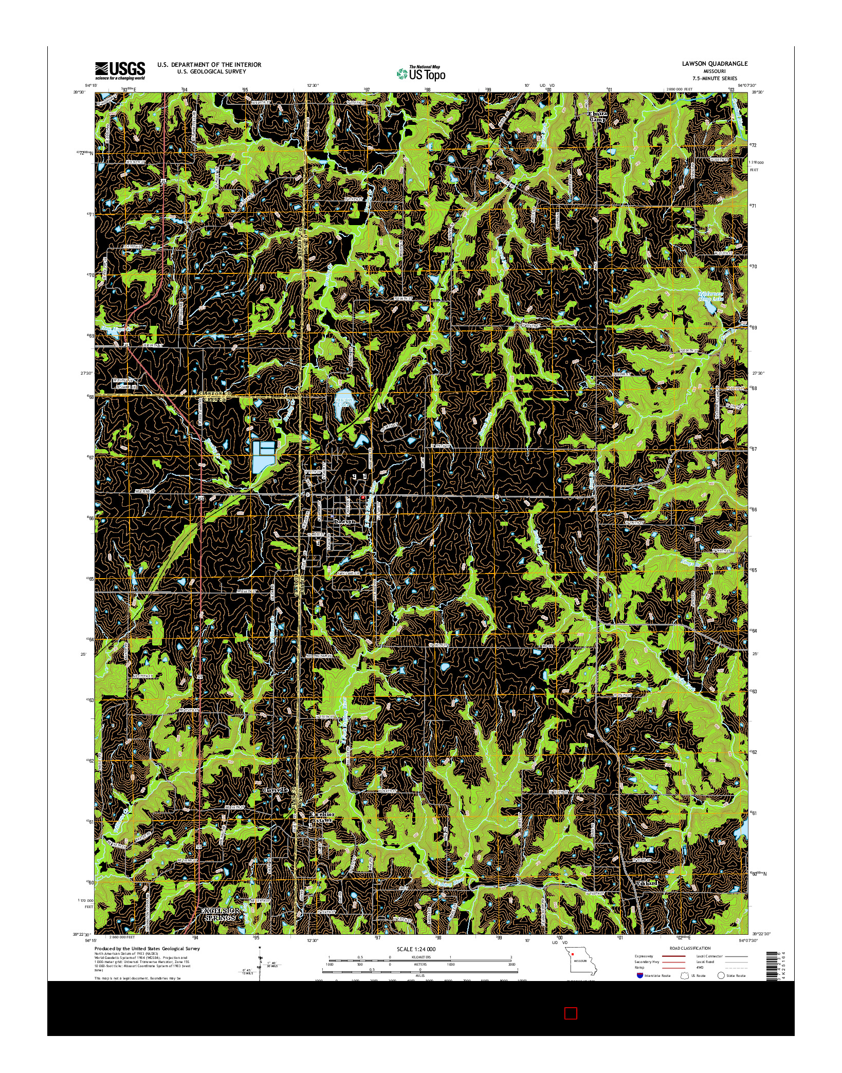 USGS US TOPO 7.5-MINUTE MAP FOR LAWSON, MO 2014