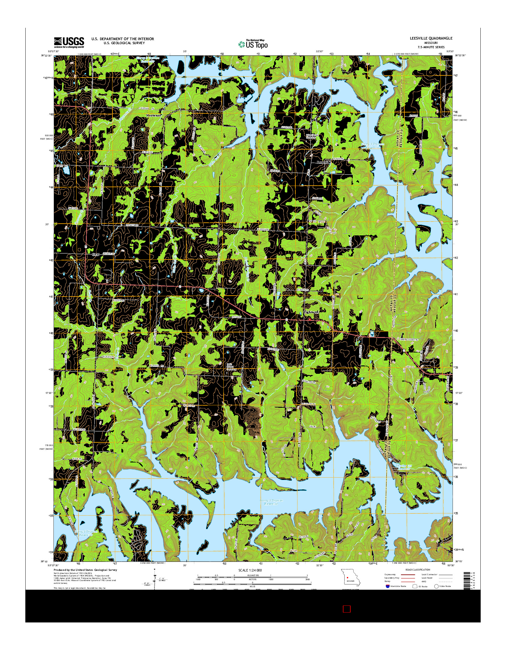 USGS US TOPO 7.5-MINUTE MAP FOR LEESVILLE, MO 2014