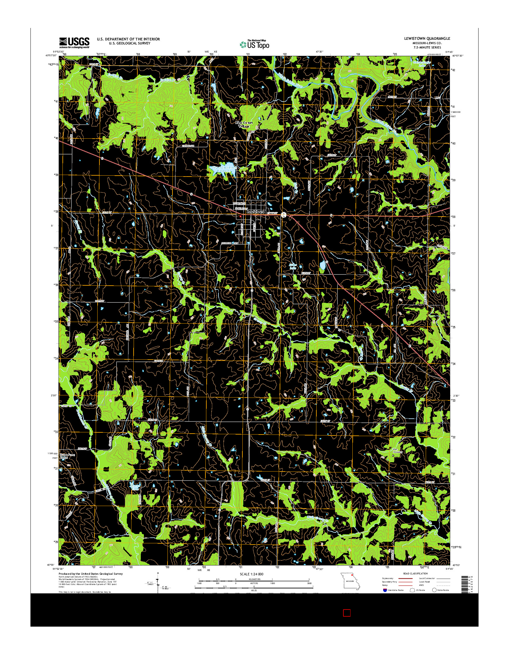 USGS US TOPO 7.5-MINUTE MAP FOR LEWISTOWN, MO 2014