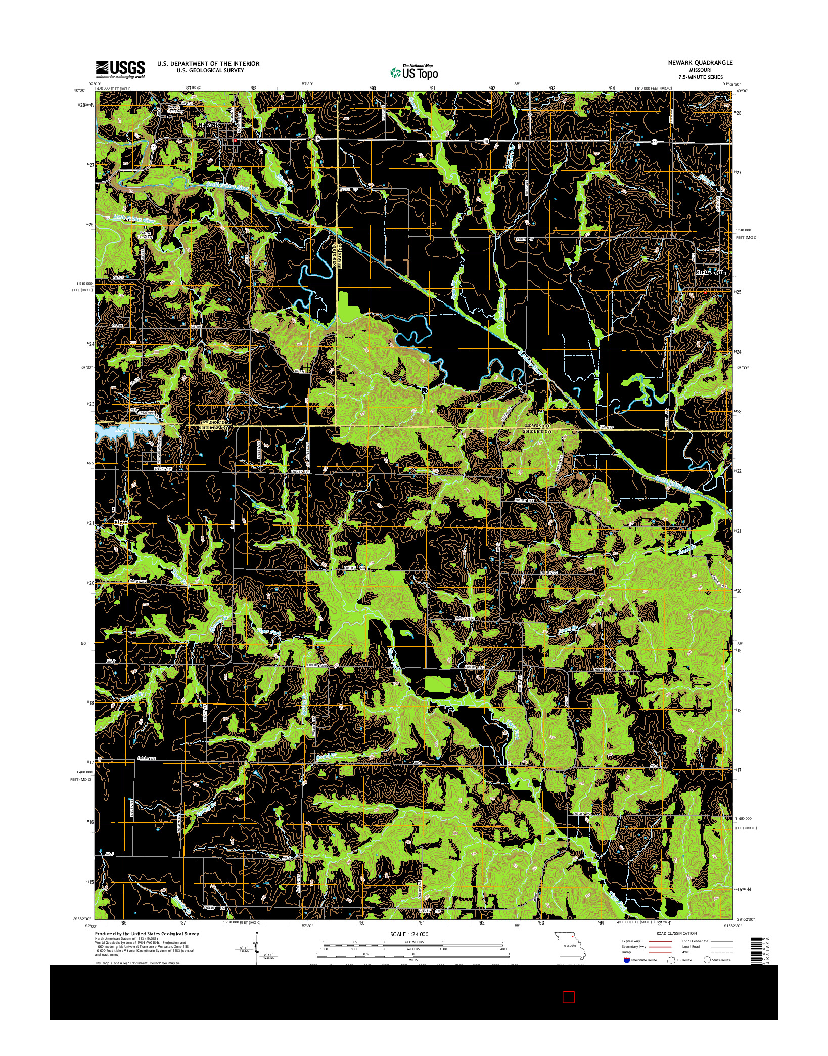 USGS US TOPO 7.5-MINUTE MAP FOR NEWARK, MO 2014