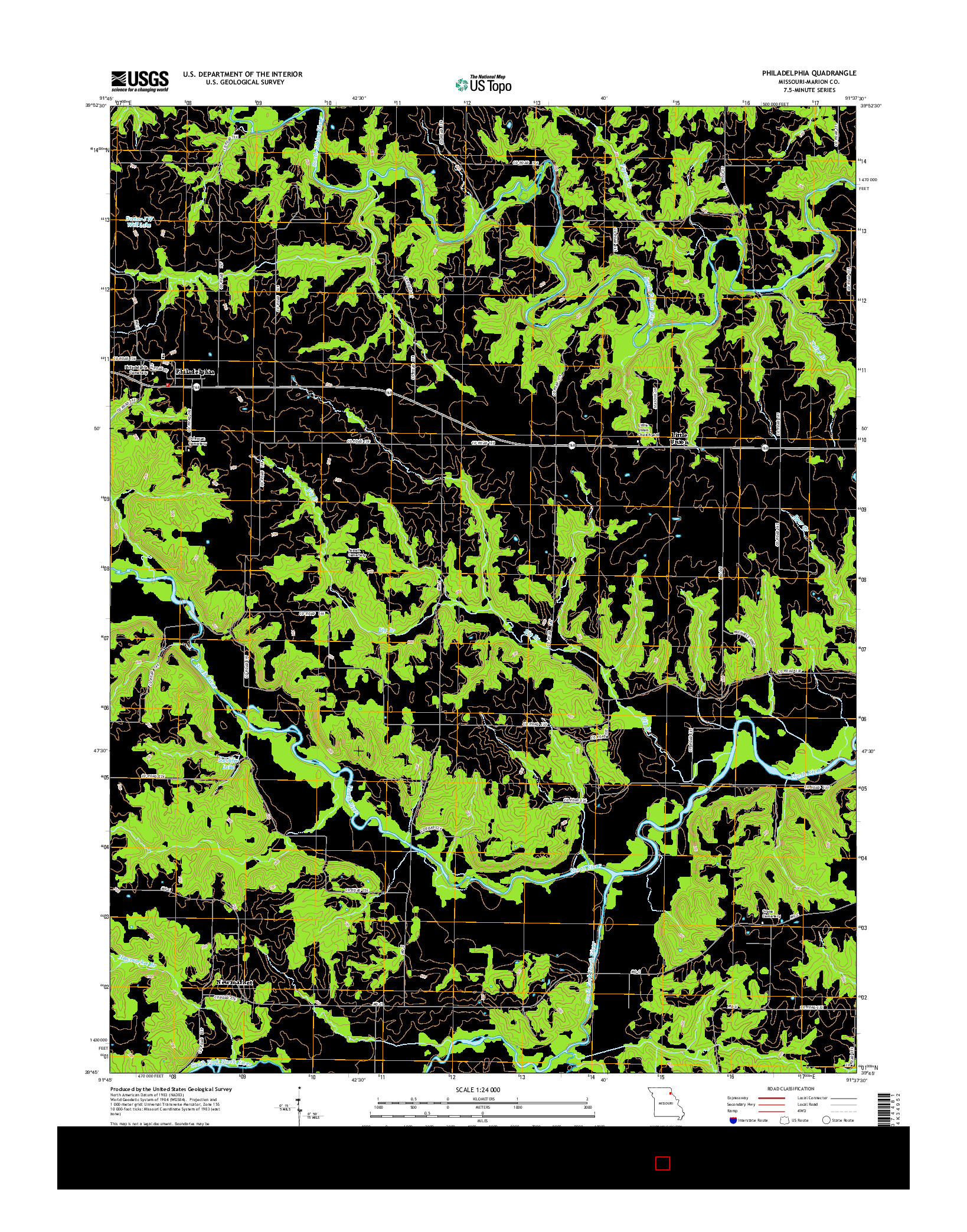 USGS US TOPO 7.5-MINUTE MAP FOR PHILADELPHIA, MO 2014