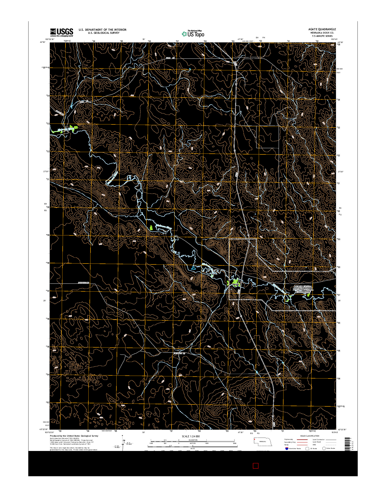 USGS US TOPO 7.5-MINUTE MAP FOR AGATE, NE 2014