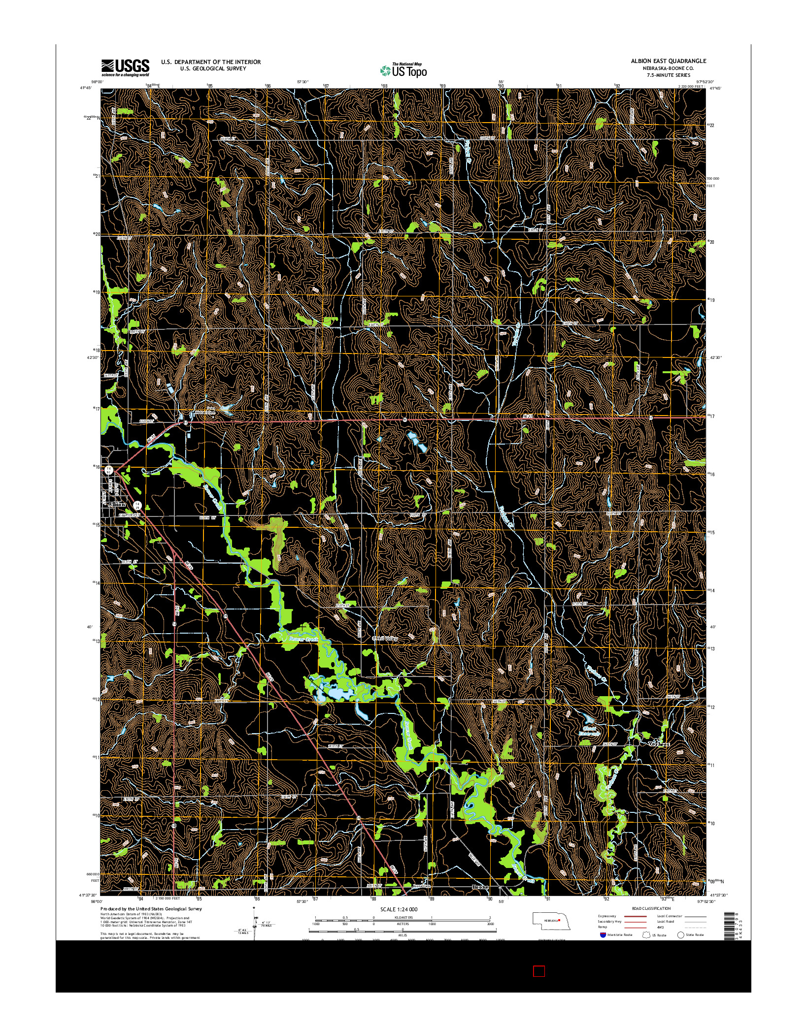 USGS US TOPO 7.5-MINUTE MAP FOR ALBION EAST, NE 2014