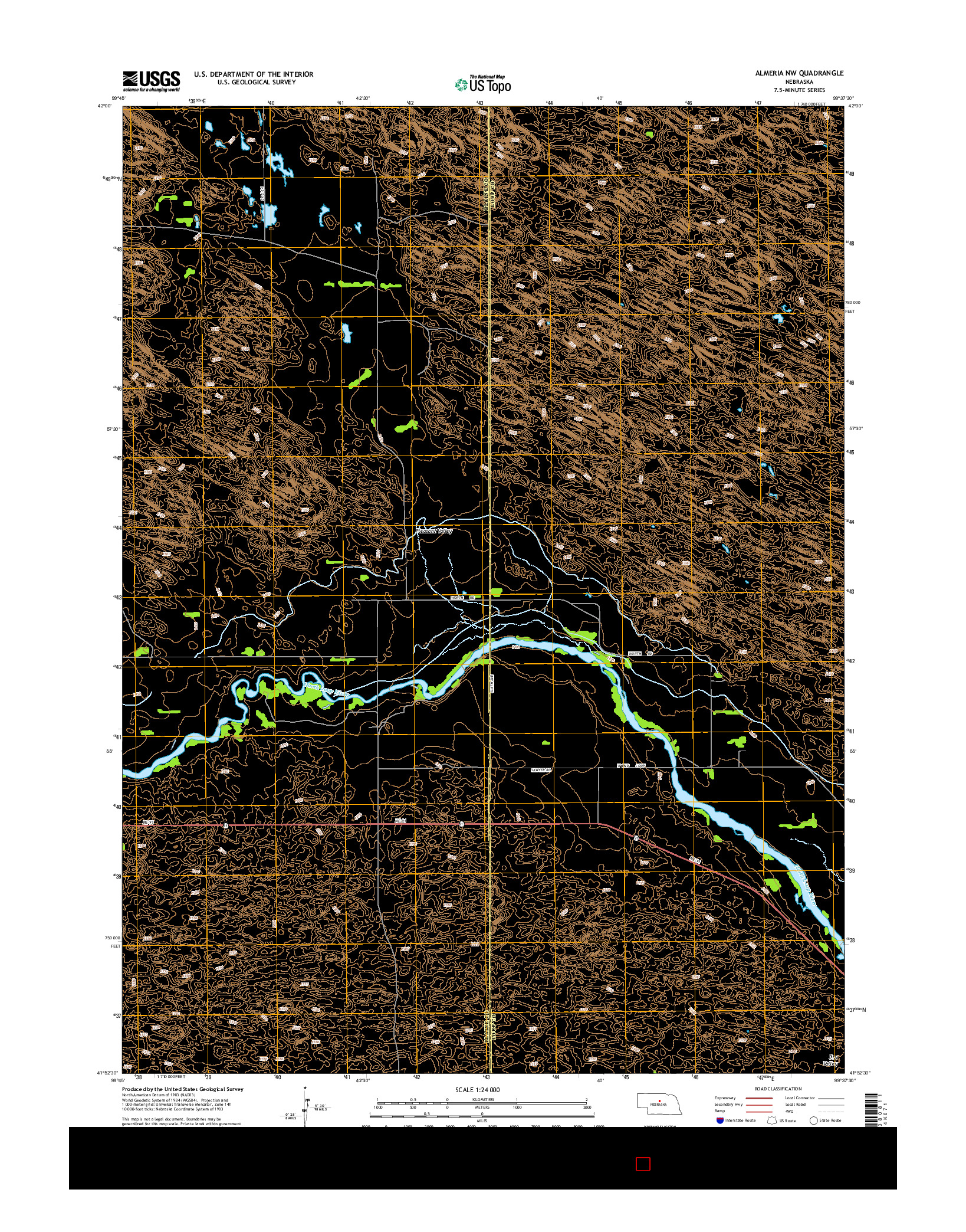 USGS US TOPO 7.5-MINUTE MAP FOR ALMERIA NW, NE 2014