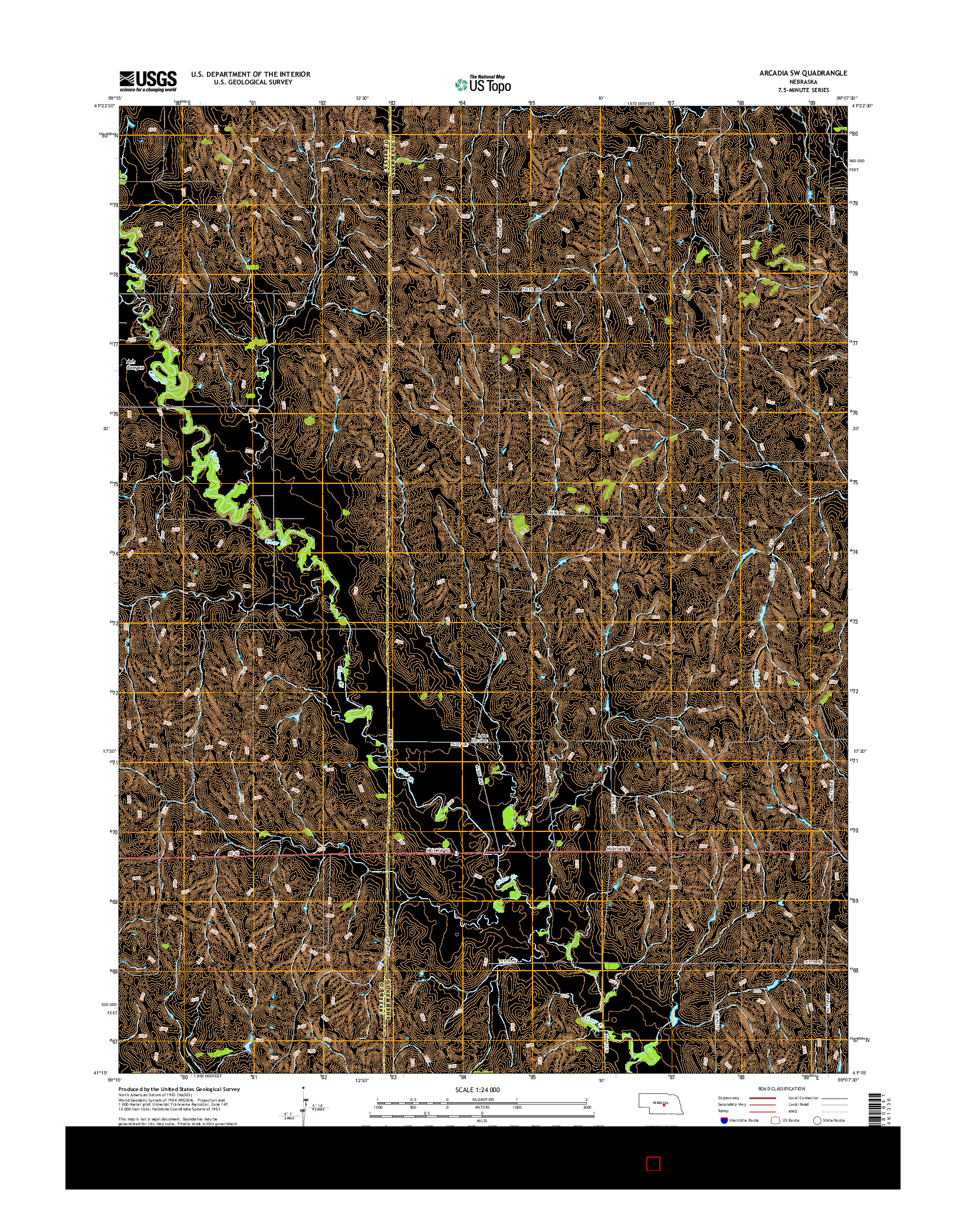 USGS US TOPO 7.5-MINUTE MAP FOR ARCADIA SW, NE 2014