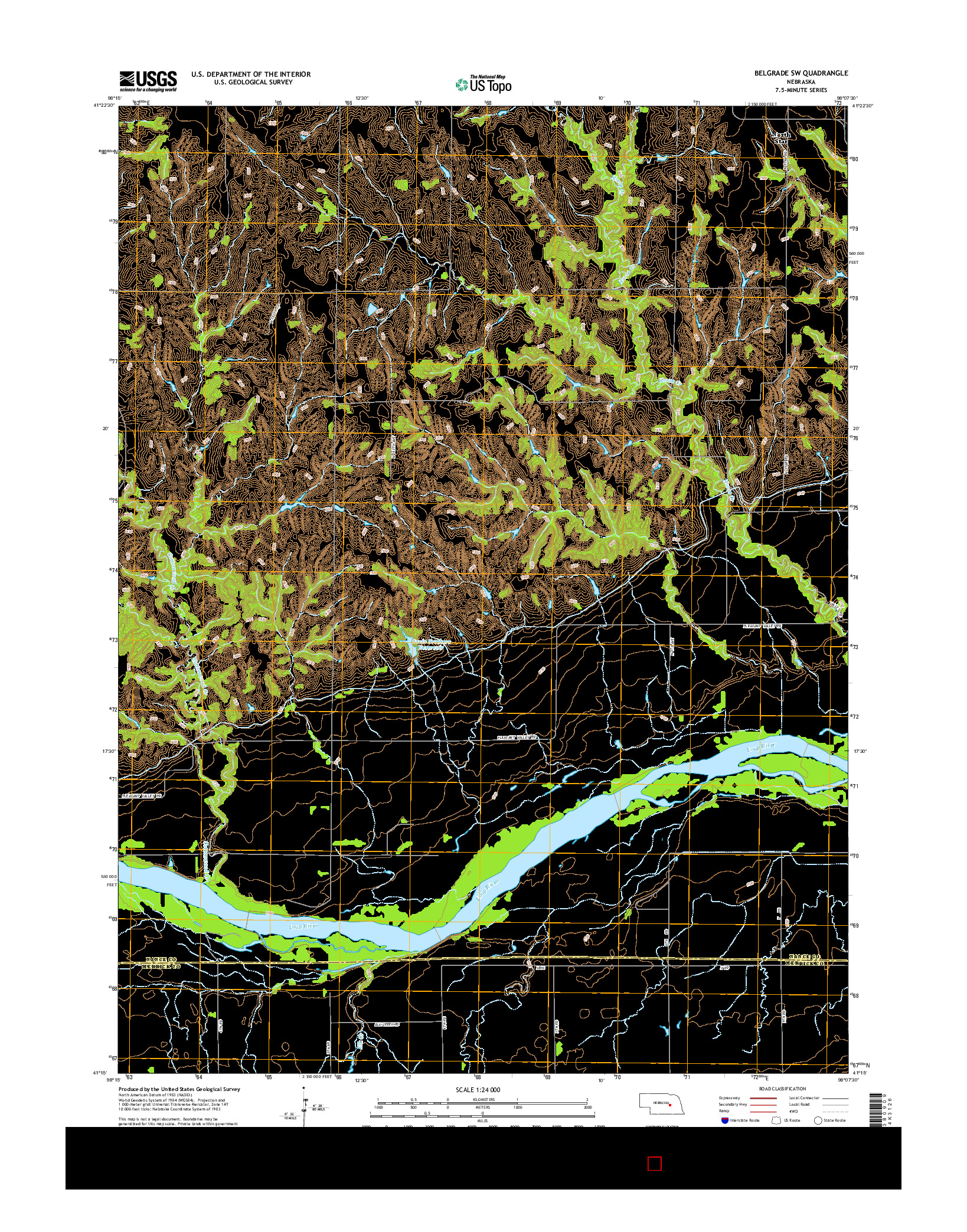 USGS US TOPO 7.5-MINUTE MAP FOR BELGRADE SW, NE 2014