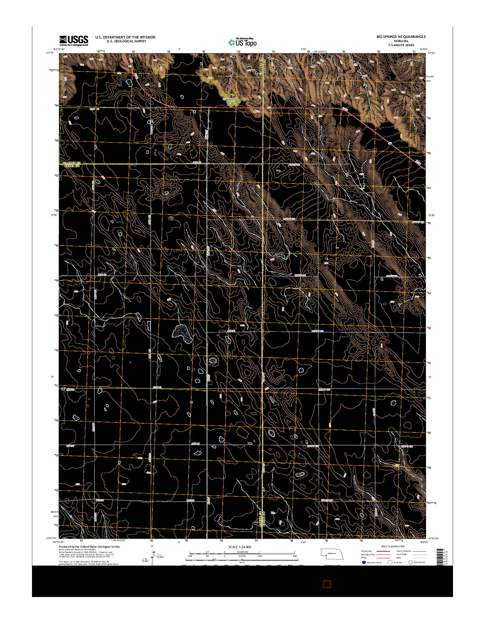 USGS US TOPO 7.5-MINUTE MAP FOR BIG SPRINGS NE, NE 2014