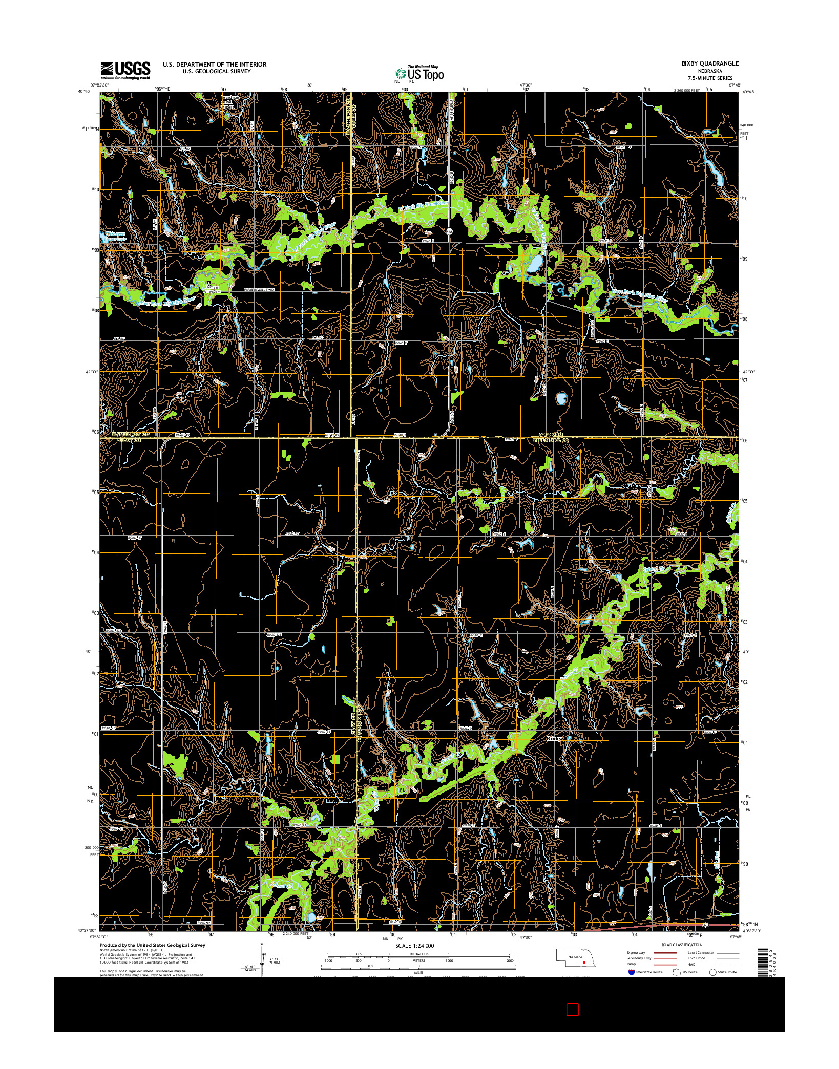 USGS US TOPO 7.5-MINUTE MAP FOR BIXBY, NE 2014