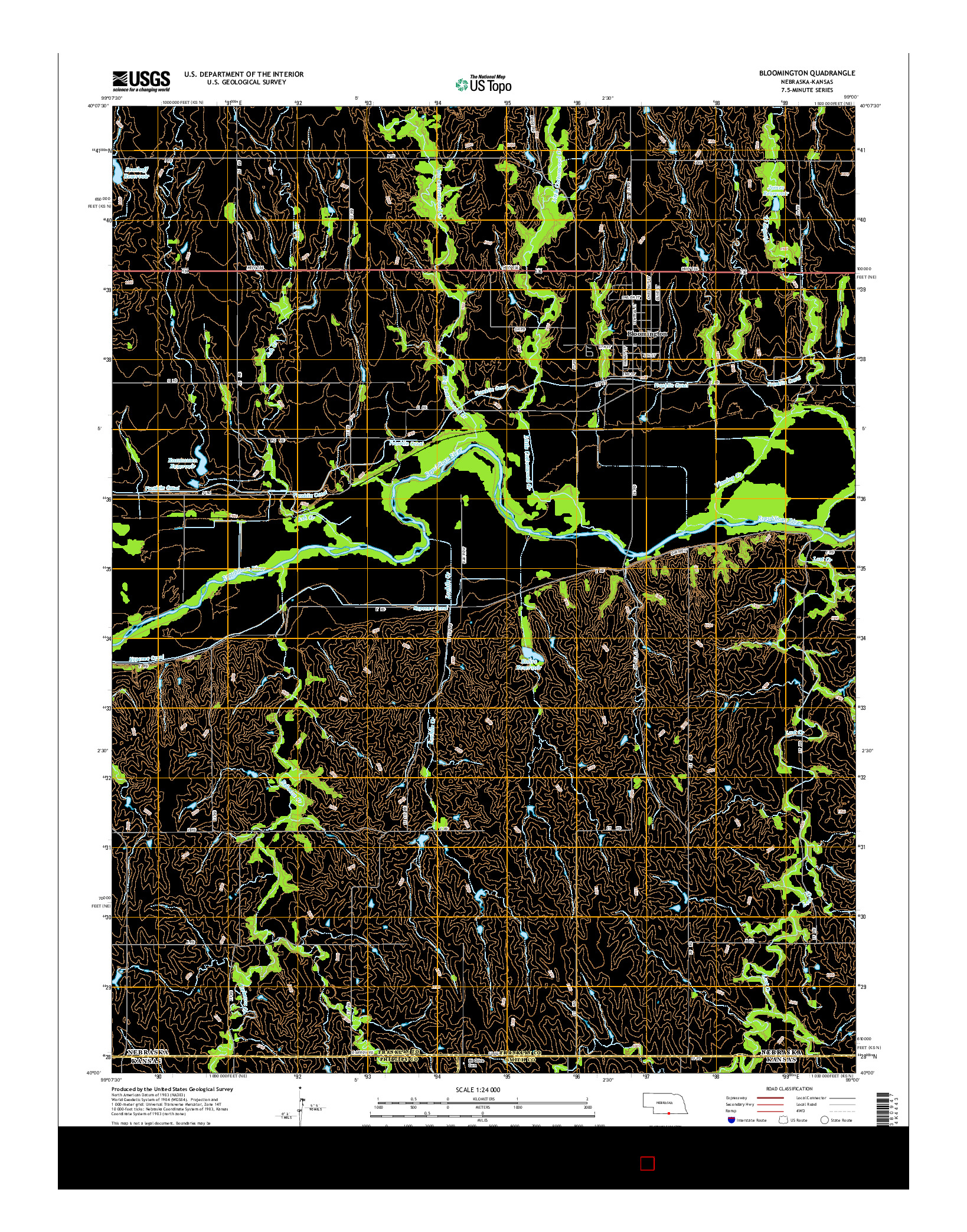 USGS US TOPO 7.5-MINUTE MAP FOR BLOOMINGTON, NE-KS 2014