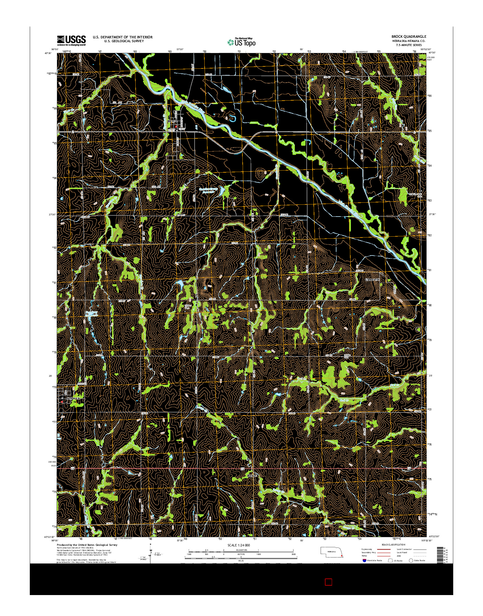 USGS US TOPO 7.5-MINUTE MAP FOR BROCK, NE 2014