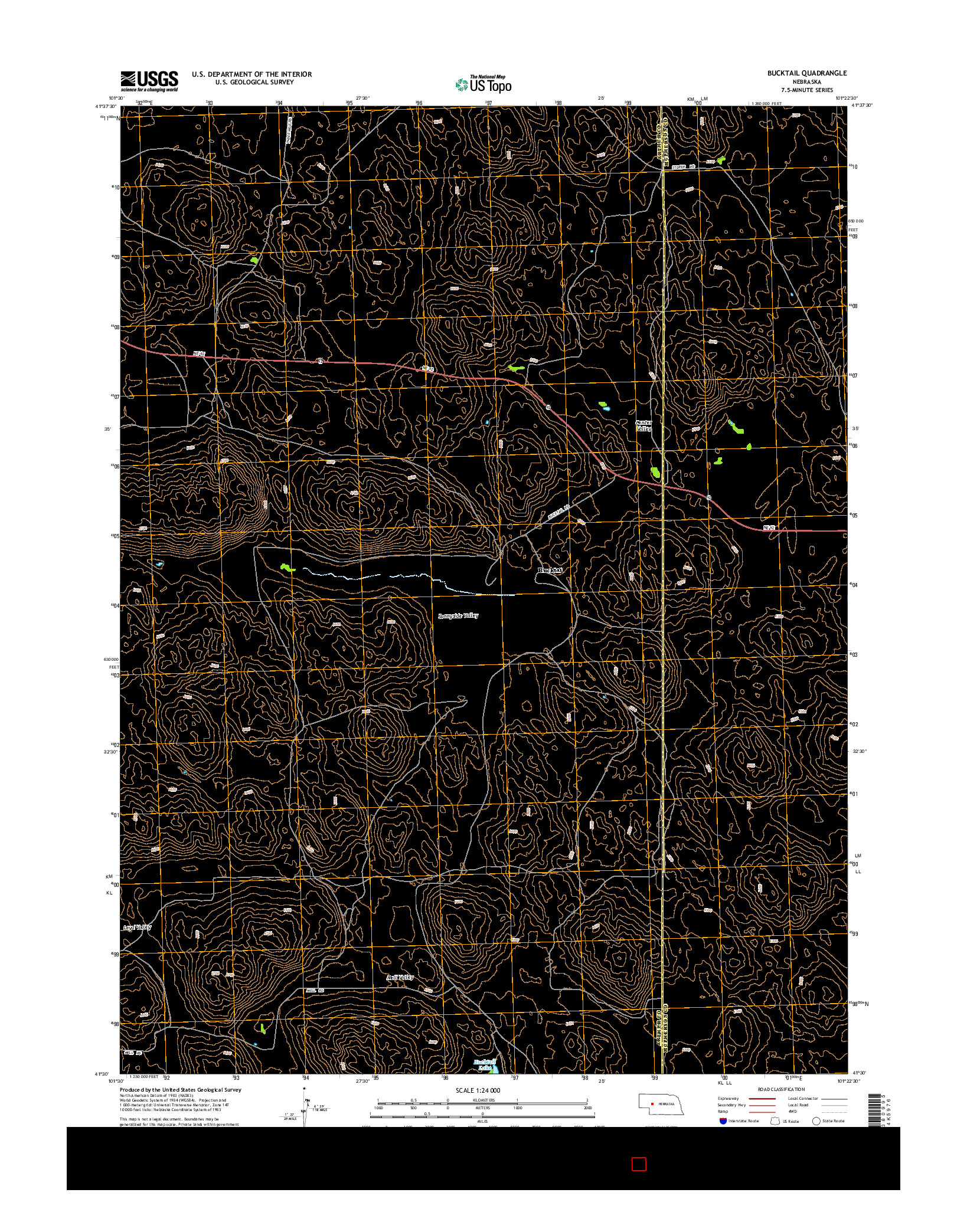 USGS US TOPO 7.5-MINUTE MAP FOR BUCKTAIL, NE 2014