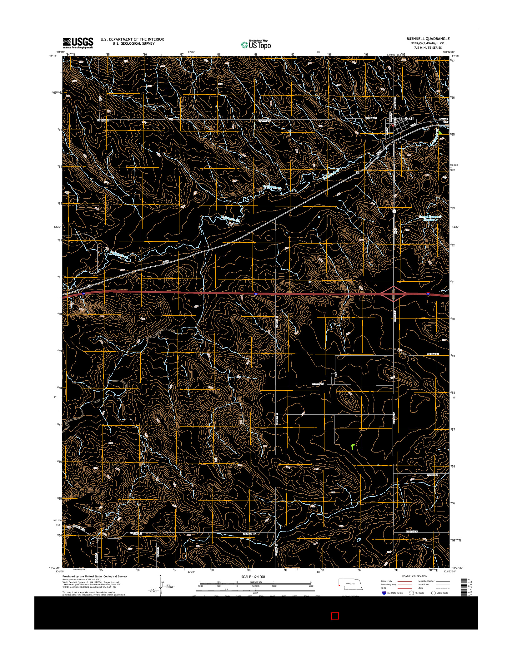 USGS US TOPO 7.5-MINUTE MAP FOR BUSHNELL, NE 2014
