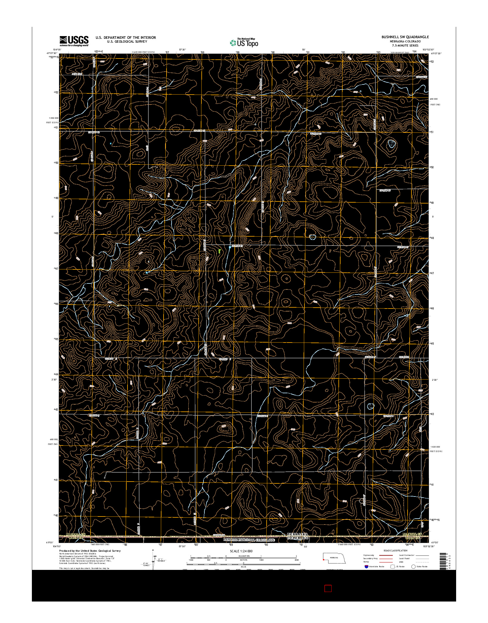 USGS US TOPO 7.5-MINUTE MAP FOR BUSHNELL SW, NE-CO 2014