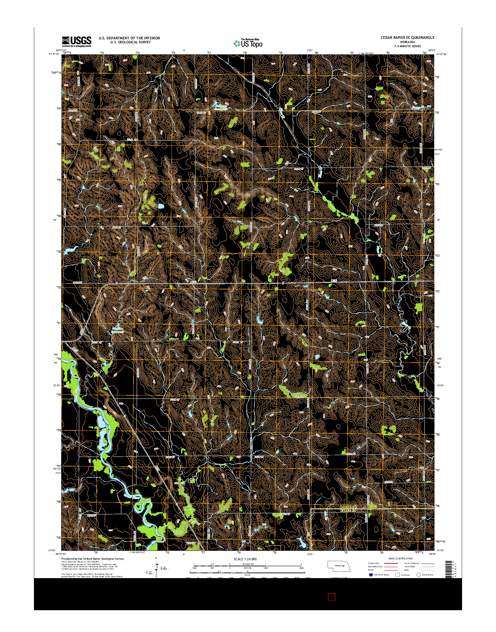 USGS US TOPO 7.5-MINUTE MAP FOR CEDAR RAPIDS SE, NE 2014