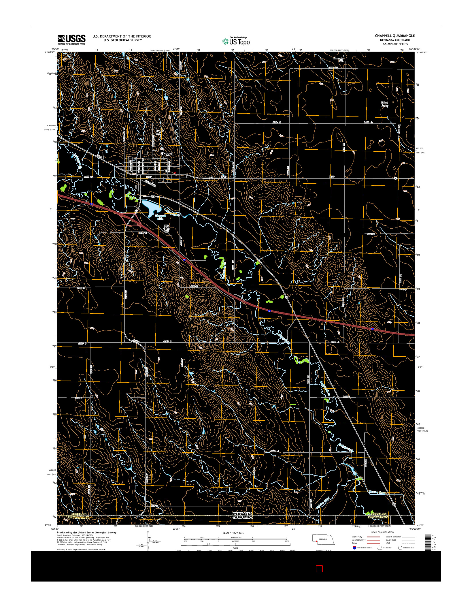 USGS US TOPO 7.5-MINUTE MAP FOR CHAPPELL, NE-CO 2014