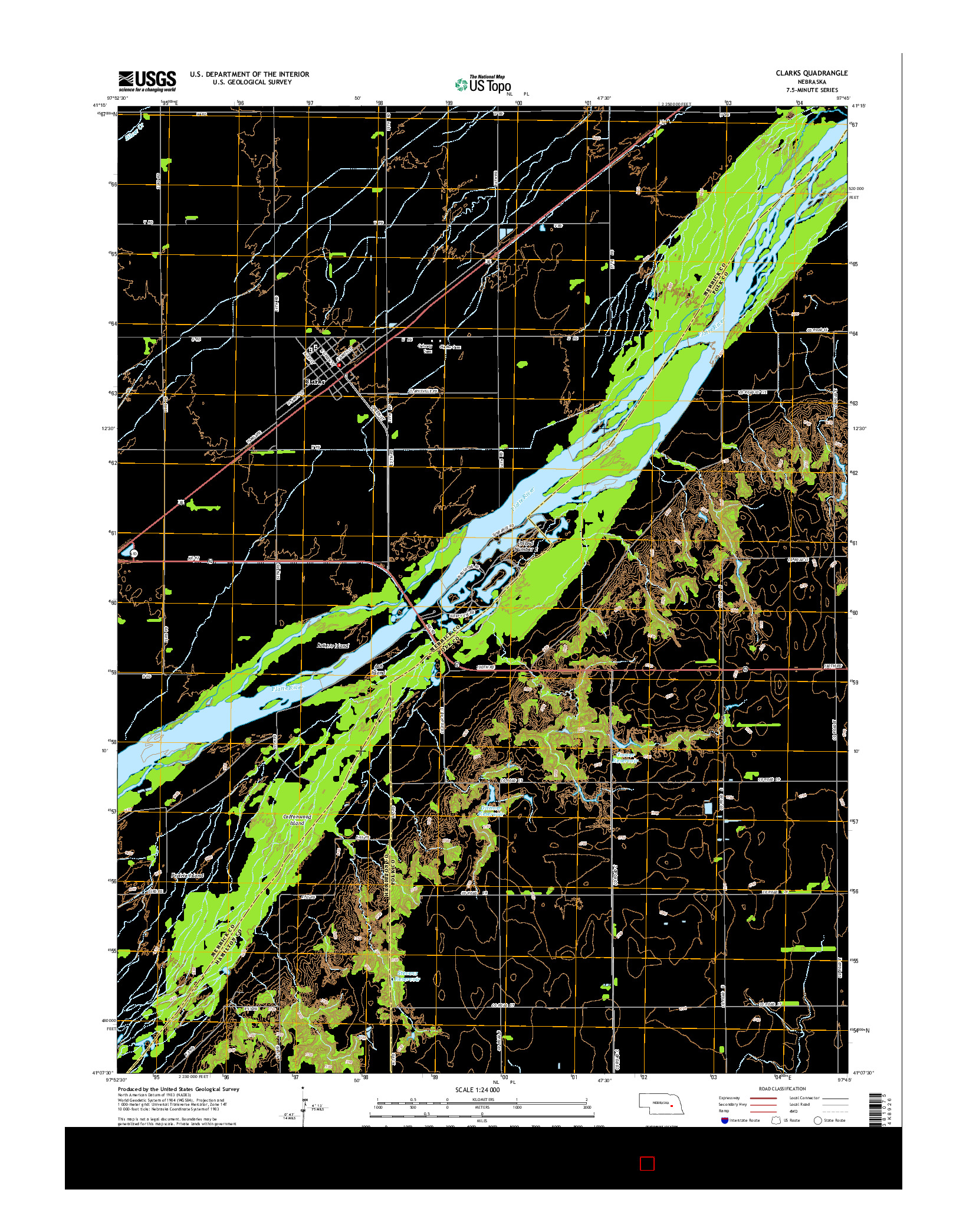 USGS US TOPO 7.5-MINUTE MAP FOR CLARKS, NE 2014