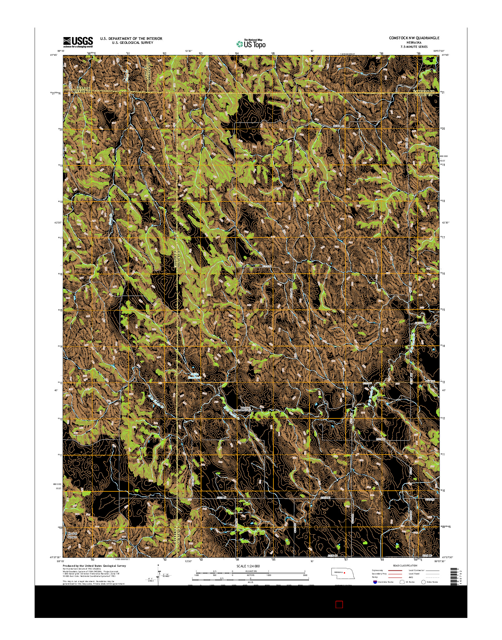 USGS US TOPO 7.5-MINUTE MAP FOR COMSTOCK NW, NE 2014