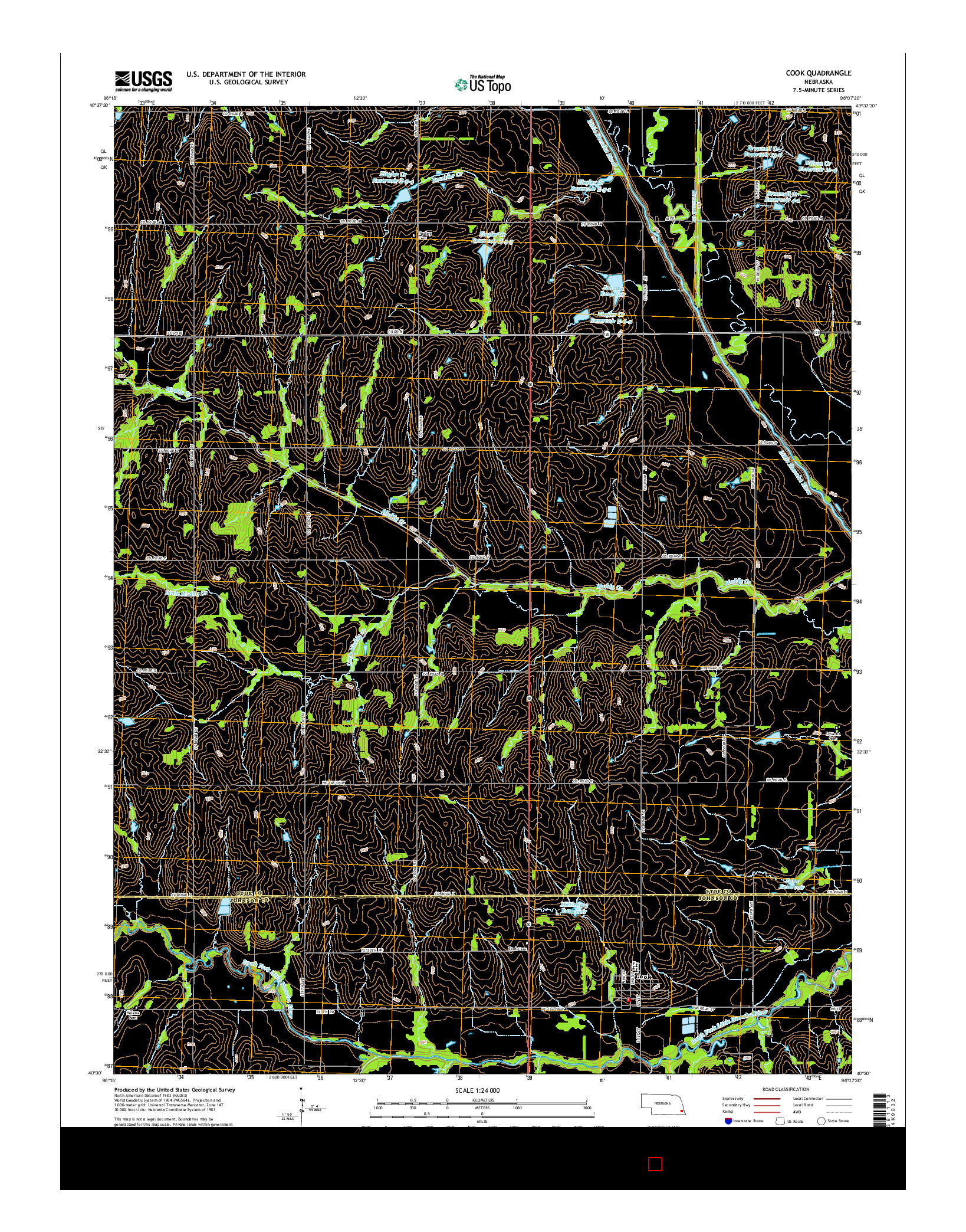 USGS US TOPO 7.5-MINUTE MAP FOR COOK, NE 2014